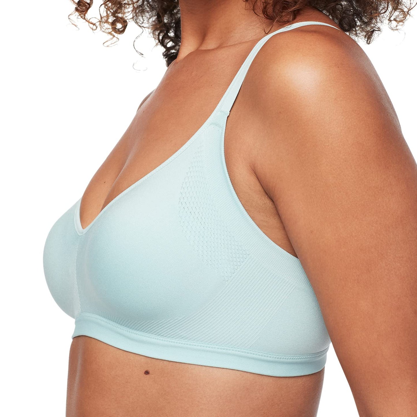 Warner's Women's Easy Does It Underarm-Smoothing with Seamless Stretch Wireless Lightly Lined Comfort Bra RM3911A, Canal Blue