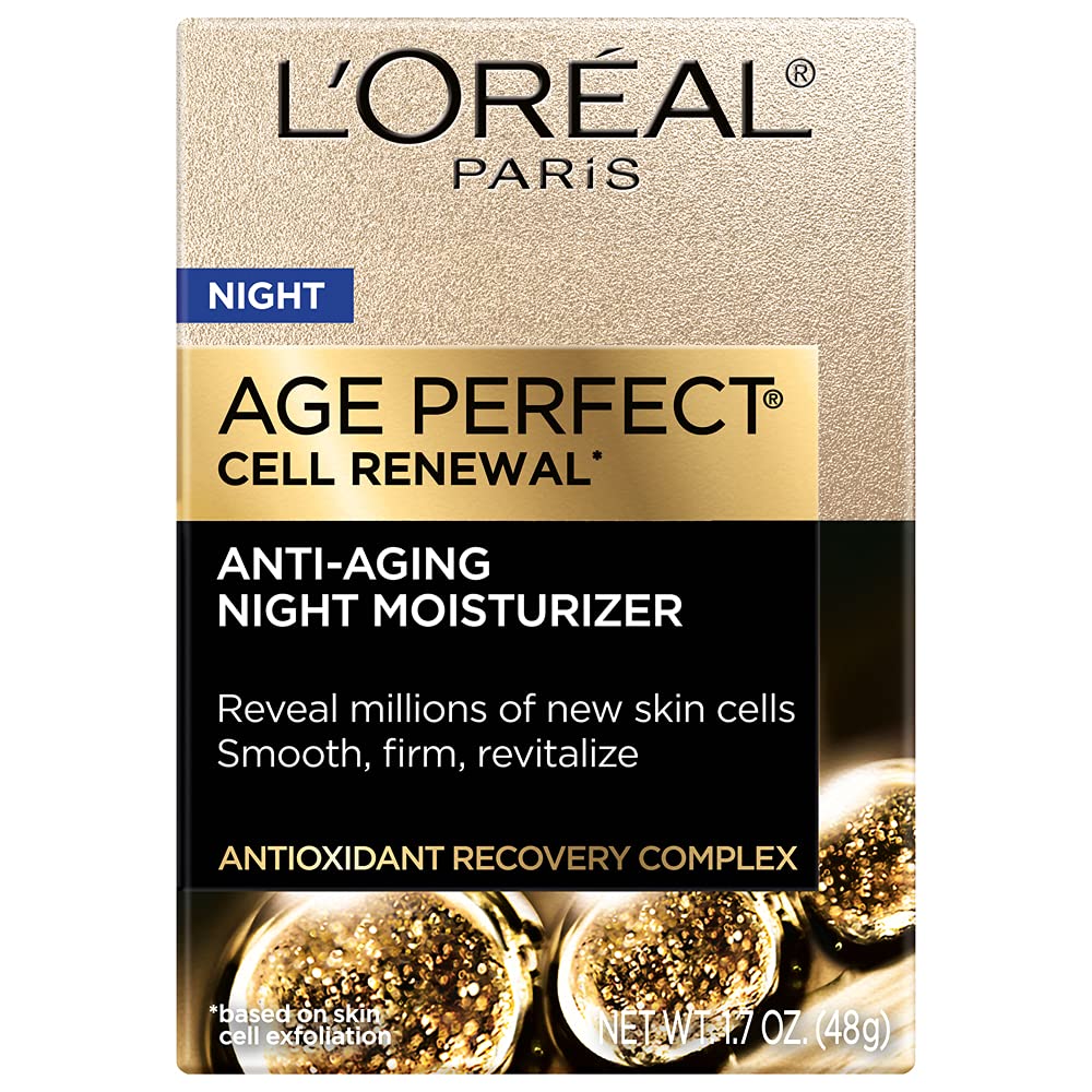 L'Oreal Paris Age Perfect Cell Renewal Anti-Aging, Anti-Wrinkle Night Moisturizer with Antioxidants 1.7 oz