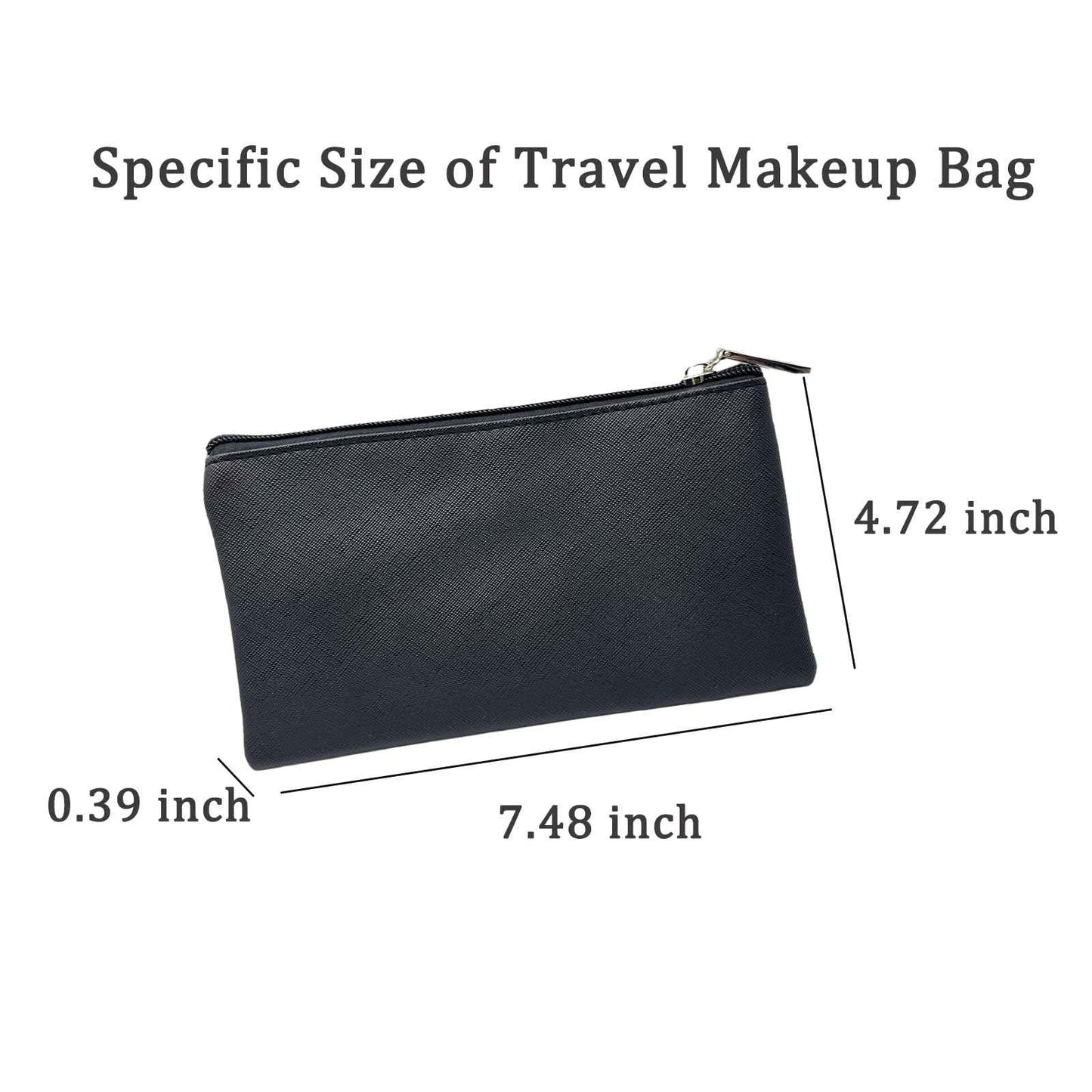HUTUYIYI Small Makeup Bag for Purse, Travel Makeup Bag with Zipper, Pu Leather Makeup Pouch, Cosmetic Bags for Women,Travel Make Up Bag (1, Black)