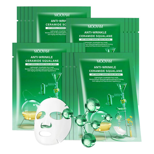 Hydrating Face Sheet Masks, Moisturizing Spa Face Masks Skincare, Facial Masks 10 Sheet with Ceramide Squalane, Hyaluronic Acid, Daily Sheet Masks for All Skin Types, Sheet Mask for Skin Care Mask