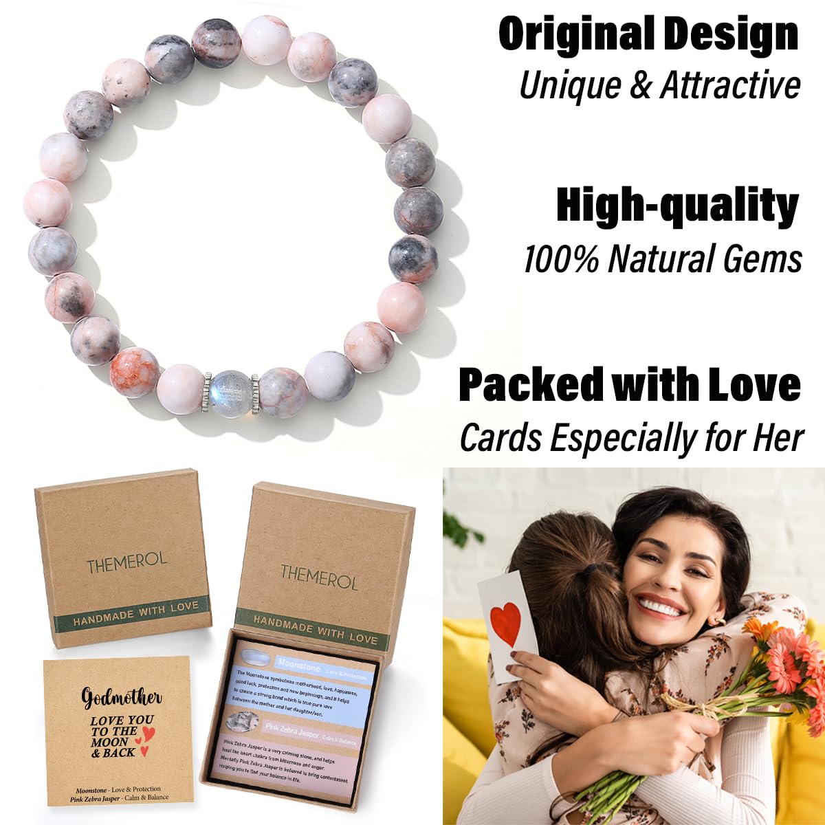 THEMEROL Godmother Gift Godmother Mothers Day Gifts Godmother Gifts from Godchild Godmother Proposal Godmother Bracelets God Mother Gifts for Women God Parents Presents Christmas Valentines Day