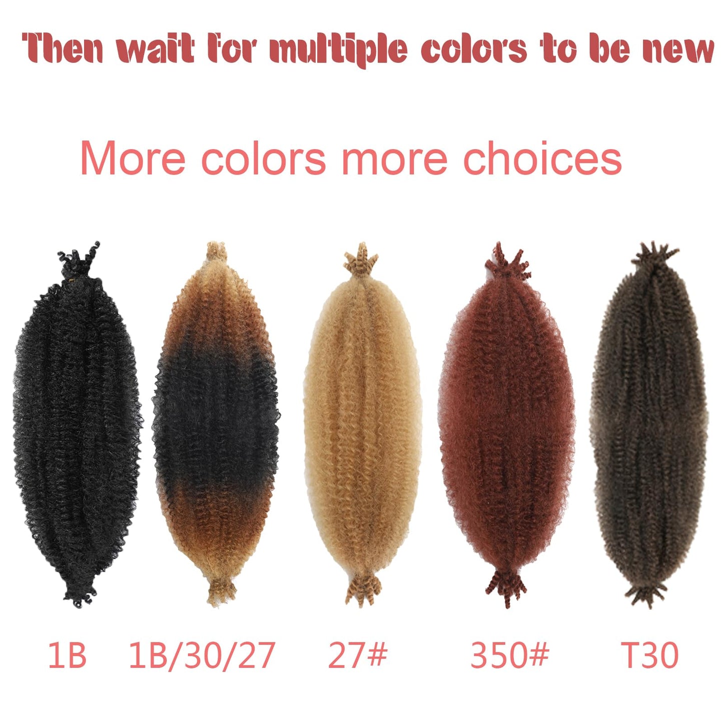 Springy Afro Twist Hair 24 Inch T30 8 Packs Pre-Separated Marley Twist Braiding Hair Soft Synthetic Crochet Afro Kinky Twist Wrapping Hair for Soft Locs Hair Extensions (24 Inch (Pack of 8), T30)