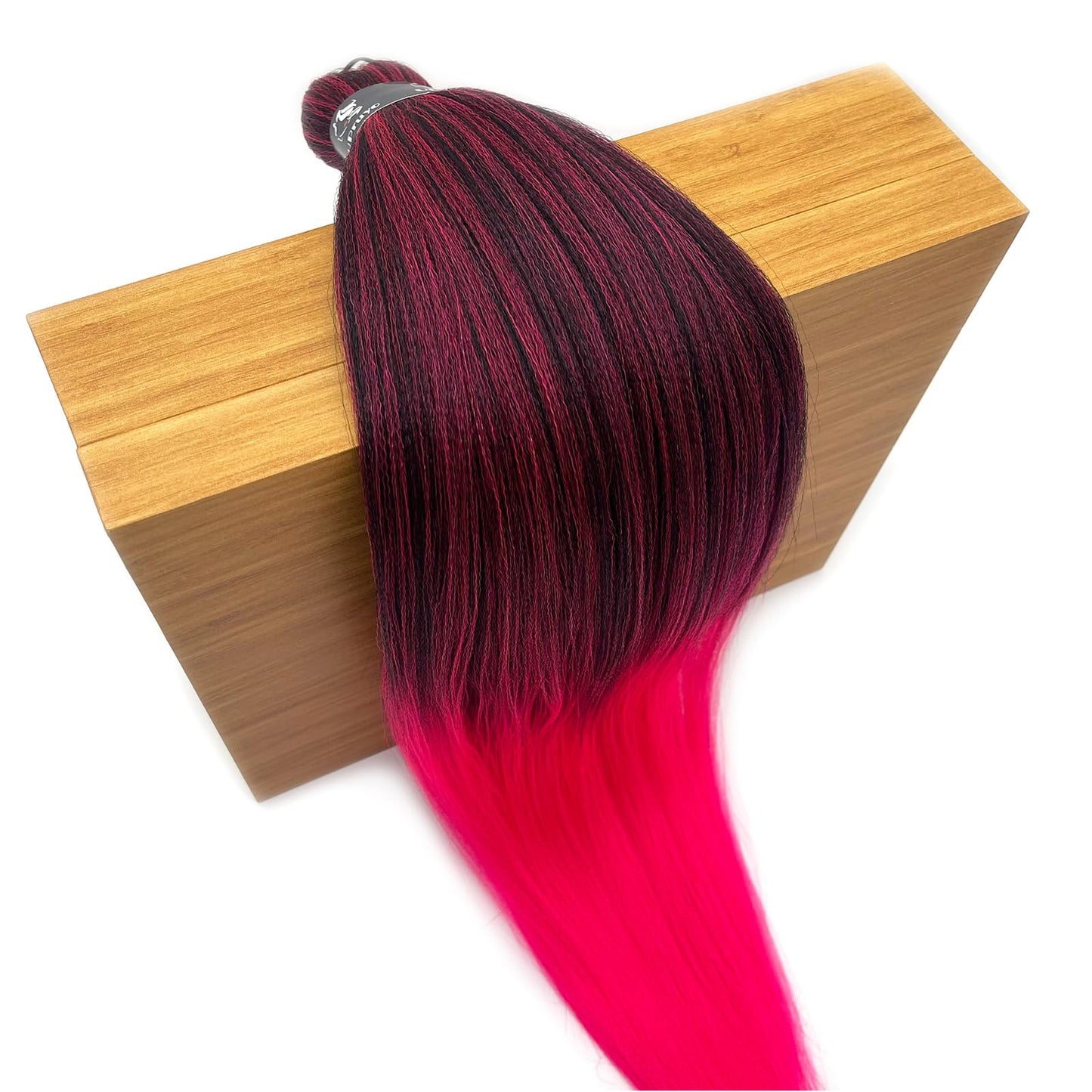 UPruyo Pink Ombre Braiding Hair Pre Stretched Kanekalo Mixed 1b Pink Braiding Hair Extensions for Braiding Box Braids Knotless Prestretched Braiding Hair Ombre 26 inch