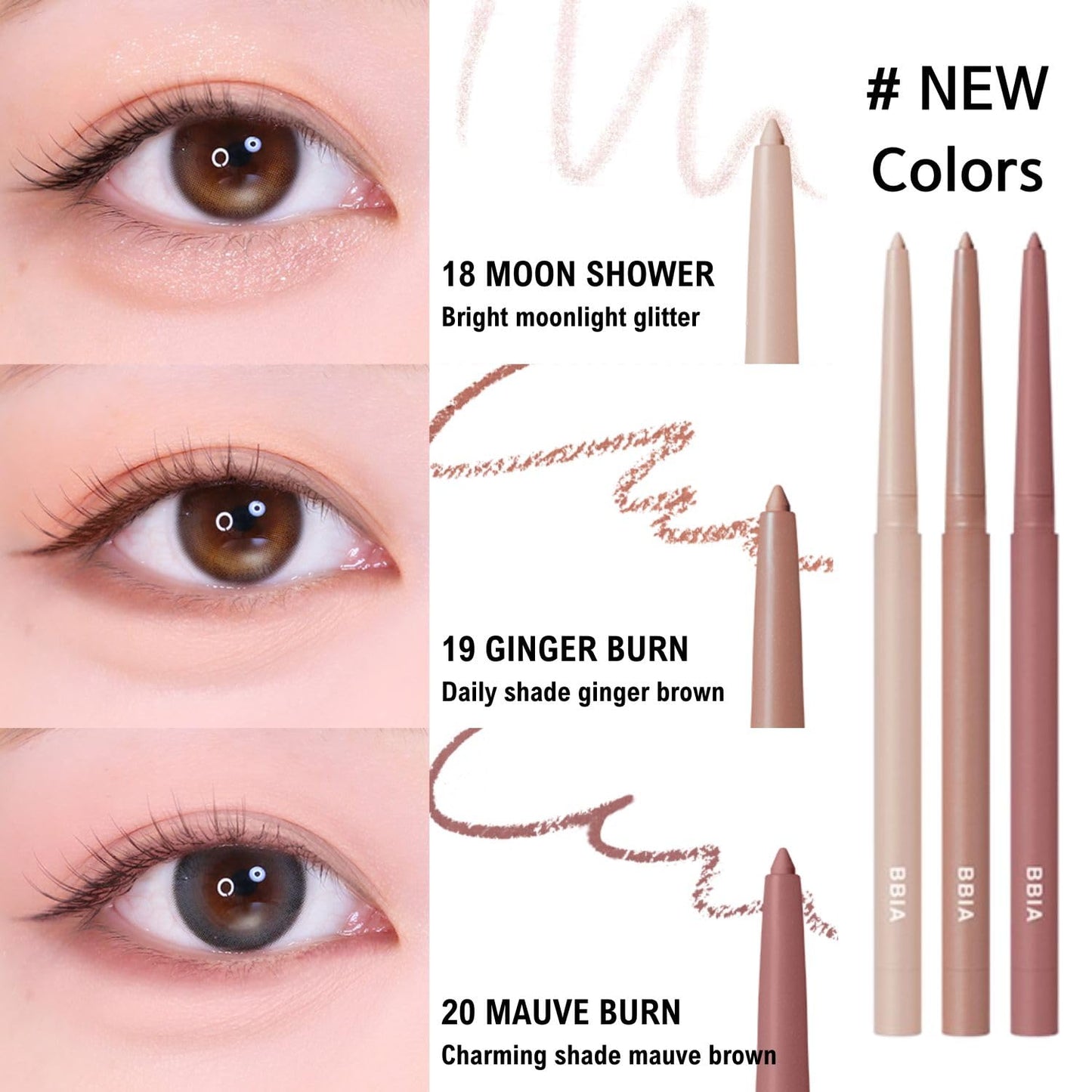 BBIA Last Auto Gel Eyeliner 17 Color – Multi-Use Longwear & Waterproof Mechanical Eye Liner Easy Drawing with Smooth Texture Smudge-Resistant Shadow & Glitter Vegan Korea Eye Makeup (09 ROSE GOLD)