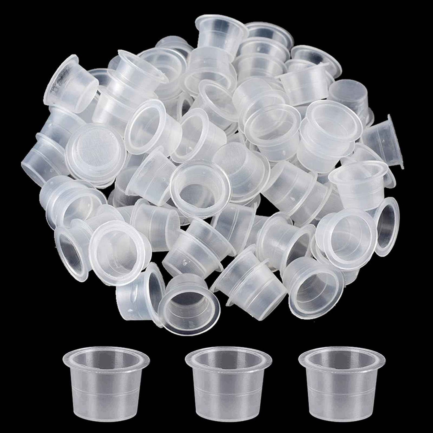 WZPB Ink Caps - 300Pcs Large Tattoo Ink Cups 15MM Ink Caps Pigment Cups Disposable Cups for Tattoo Ink Supplies
