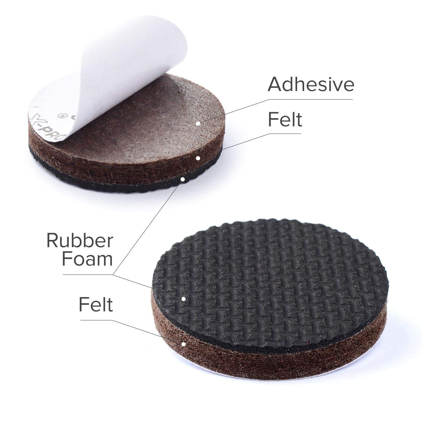 Non Slip Furniture Pads X-Protector - 8 PCS 1 1/2” - Premium Furniture Grippers - Round Furniture Pads - Self-Adhesive Rubber Feet for Furniture - Non Skid Furniture Pads - Keep Furniture in Place!