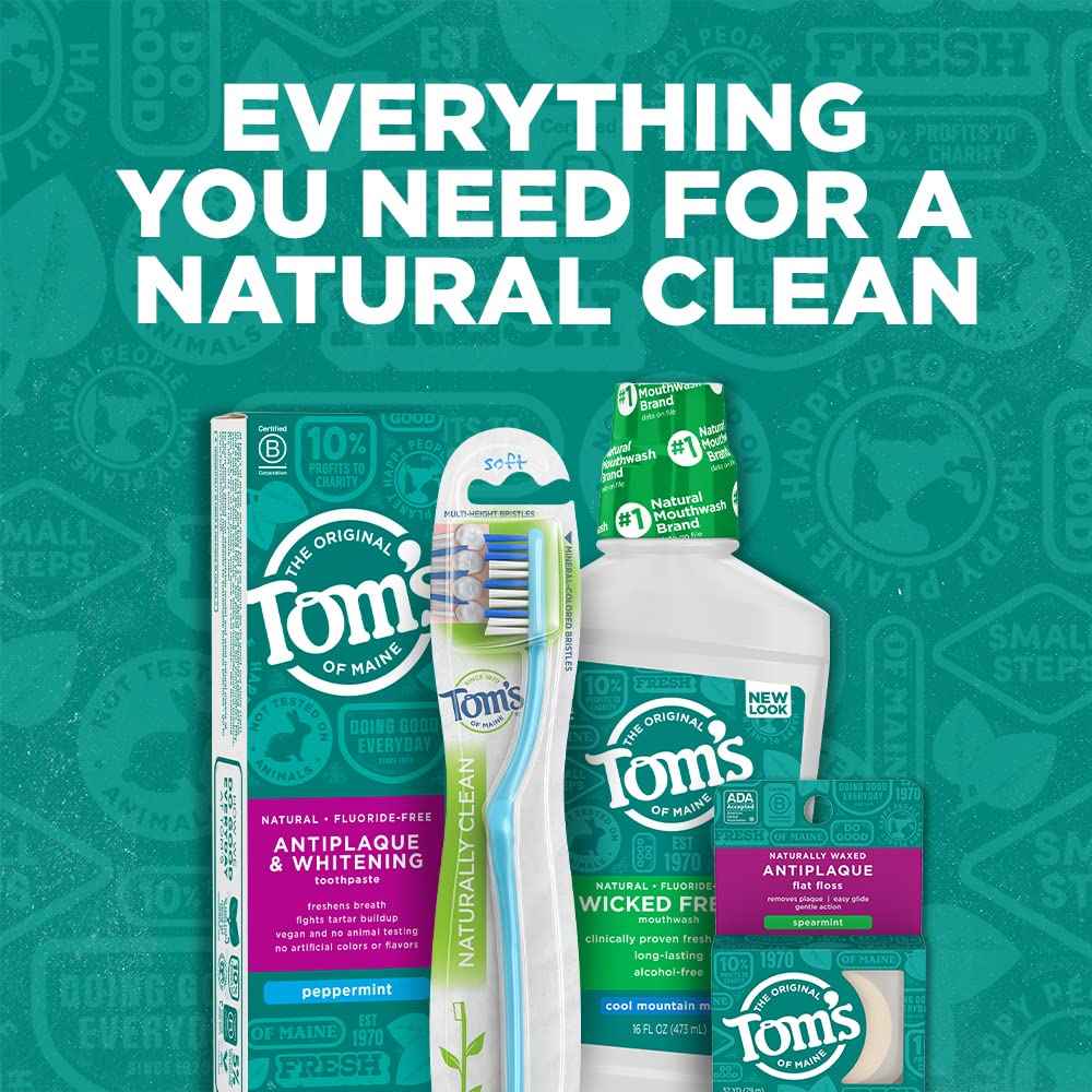 Tom's of Maine Whole Care Toothbrush, Soft, 4-Pack