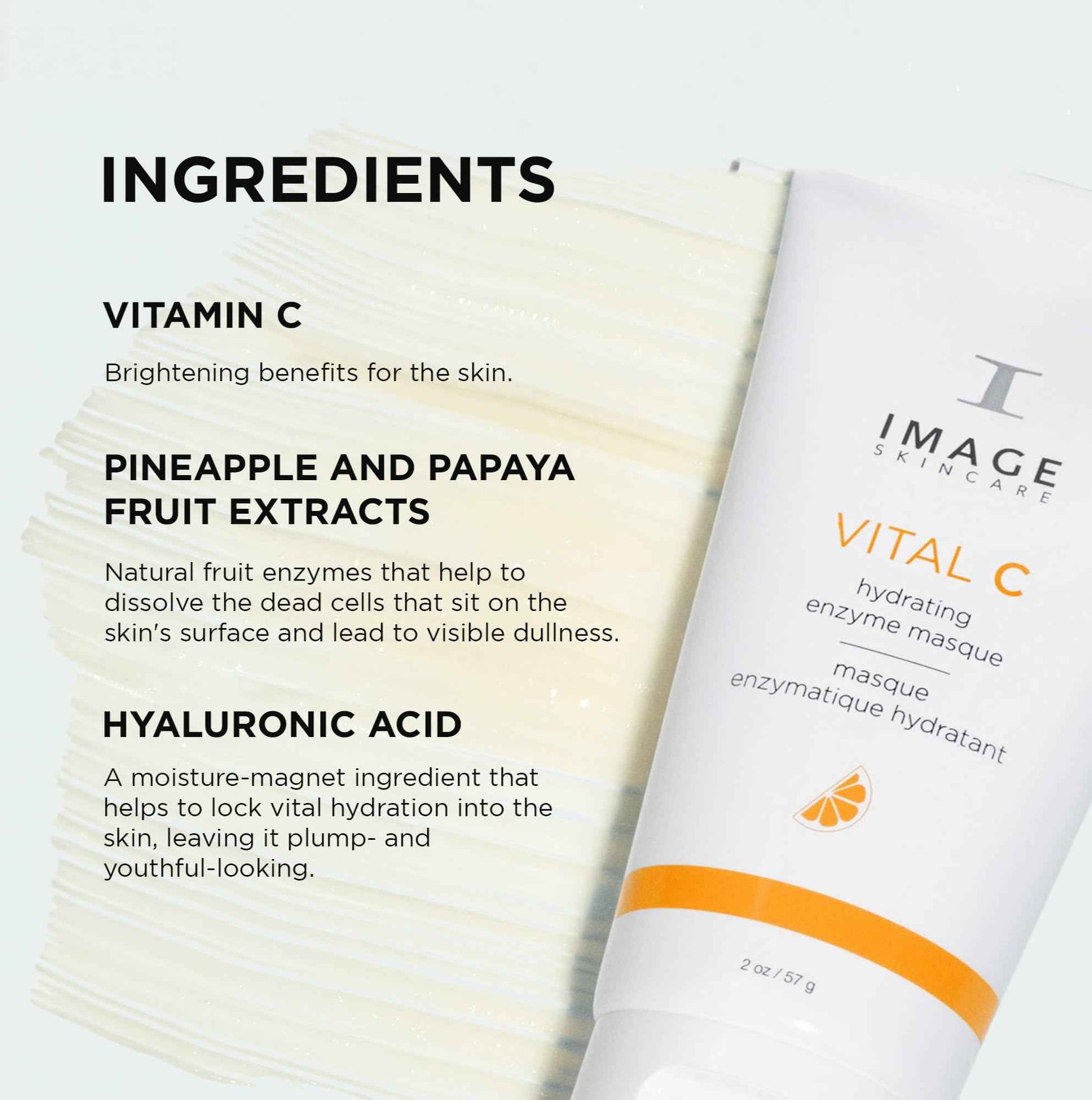 IMAGE Skincare, VITAL C Hydrating Enzyme Masque, Brightening Facial Mask with Vitamin C and Hyaluronic Acid, 2 oz