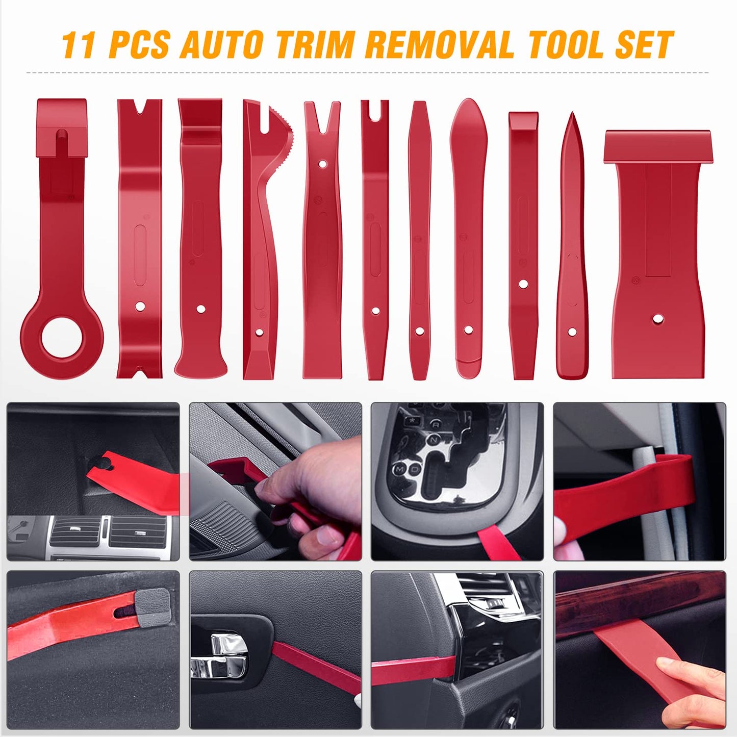 GOOACC 238Pcs Trim Removal Tool, Auto Push Pin Bumper Retainer Clip Set Fastener Terminal Remover Tool Adhesive Cable Clips Pry Kit Car Panel Radio Removal Auto Clip Pliers