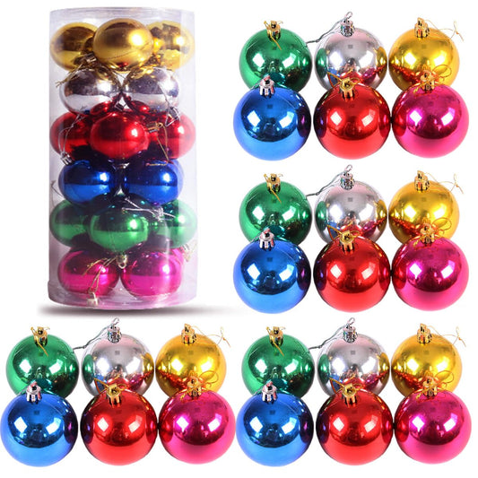 DJTINSEL 60mm 24ct Christmas Balls Ornaments Christmas Decorations For Home Christmas Tree Ornaments Shatterproof Indoor Decorations Festive Party Pendant Room Decor Christmas Decorations (6color/6cm)