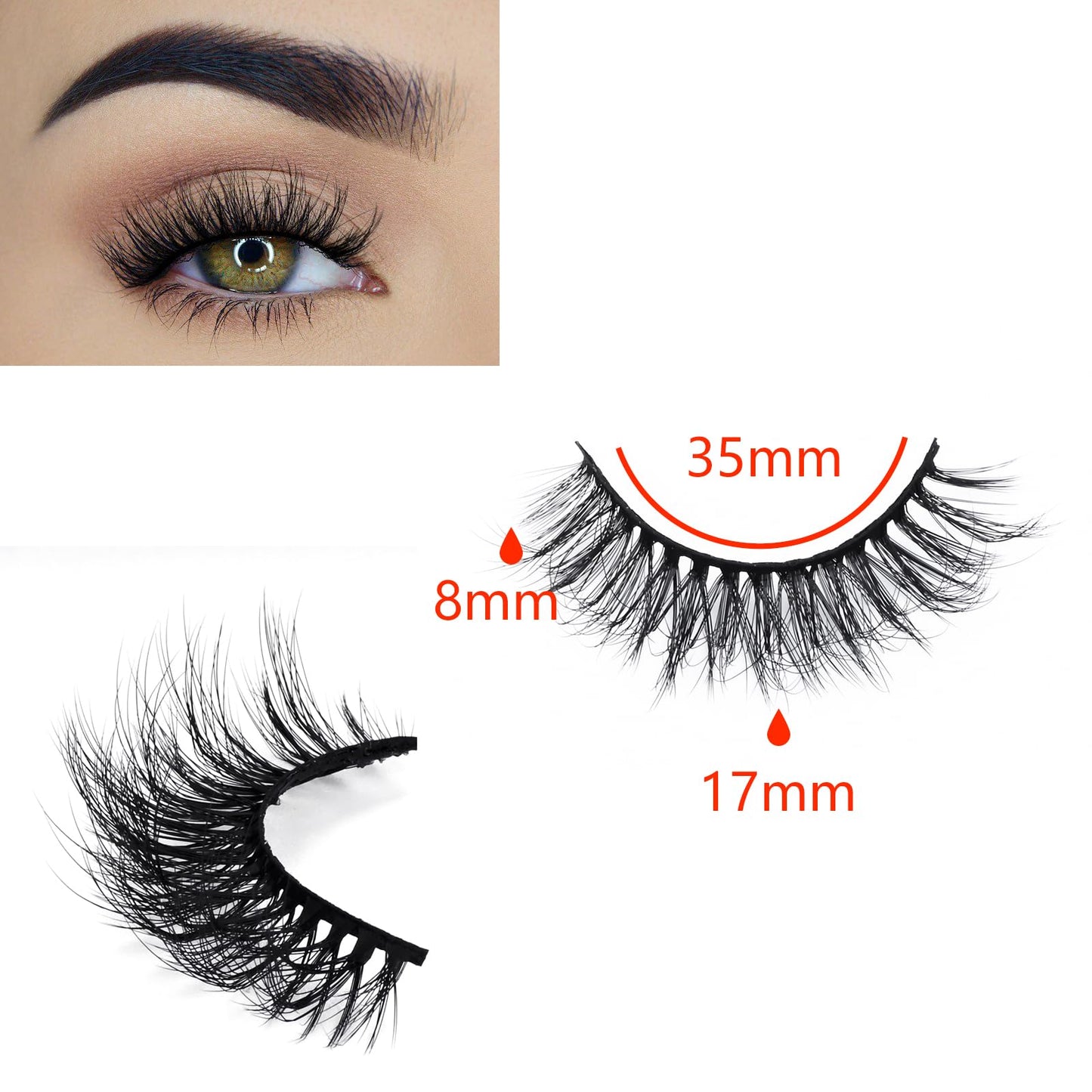 FARRED Wholesale Fluffy Dramatic Bulk Lashes 30 pairs Pack Individual Box 17mm Volume Faux Mink Eyelash Thick 8D Fake Lash Short Natural Look Eyelashes (F04-30 pairs)