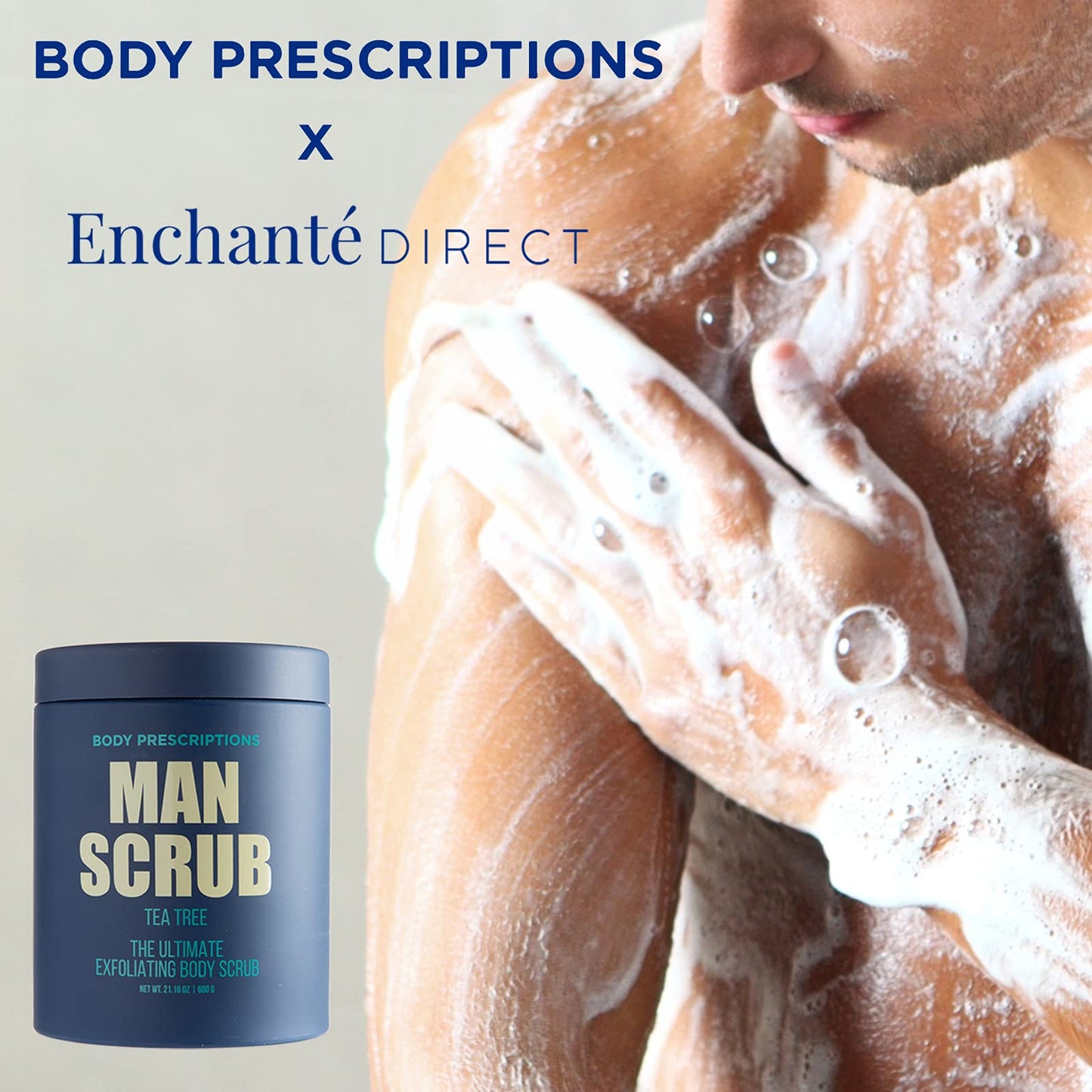 Body Prescriptions Body Scrub for Men-2 Pack Ultimate Exfoliating Scrub Infused with Tea Tree, in Jar with Twist Top