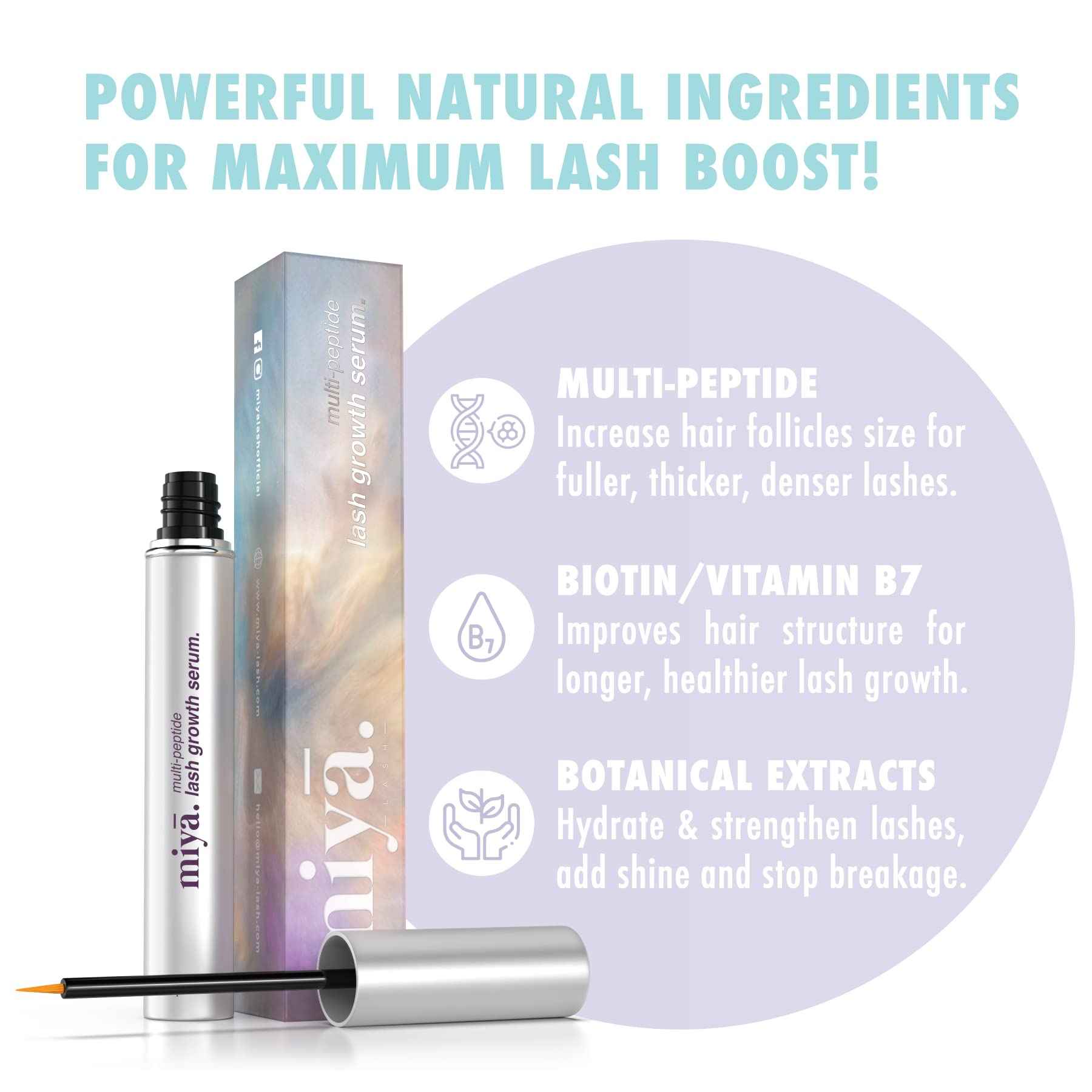 MIYA LASH | Lash Lift Kit & Eyelash Growth Serum | Keratin Lash Lift & Lash Enhancing Serum for Thicker, Longer Lashes