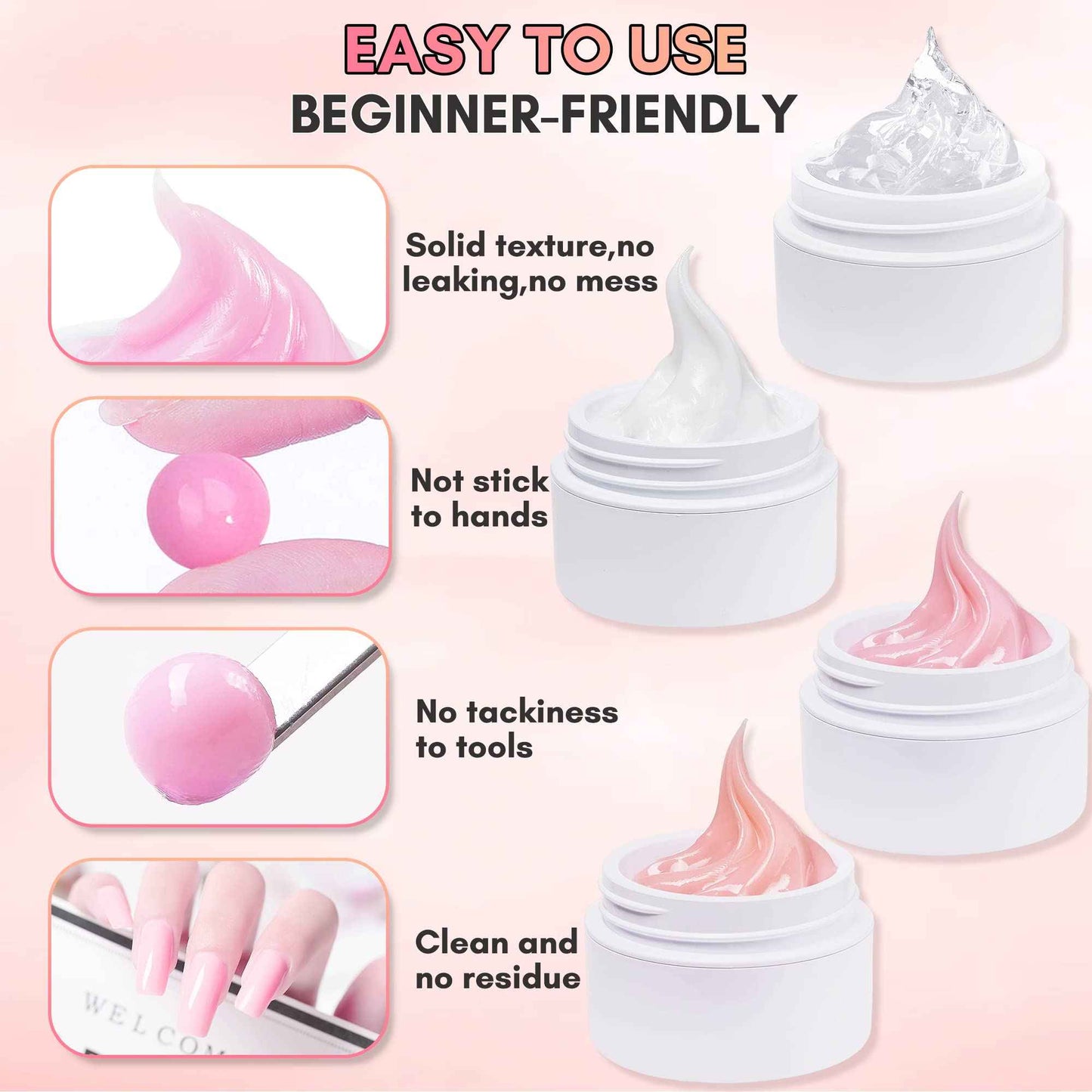 Makartt Acrylic Nail Stand Nail Practice Stand Magnetic Nail Tips Practice Bundle with Makartt Solid Builder Nail Gel Kit for Nail Extension,All in One Hard Gel