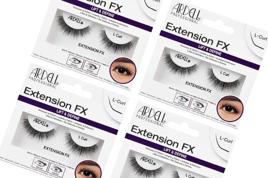 Ardell Extension FX L Curl False Eye Lashes to Lift & Define Eyes, 4 pack