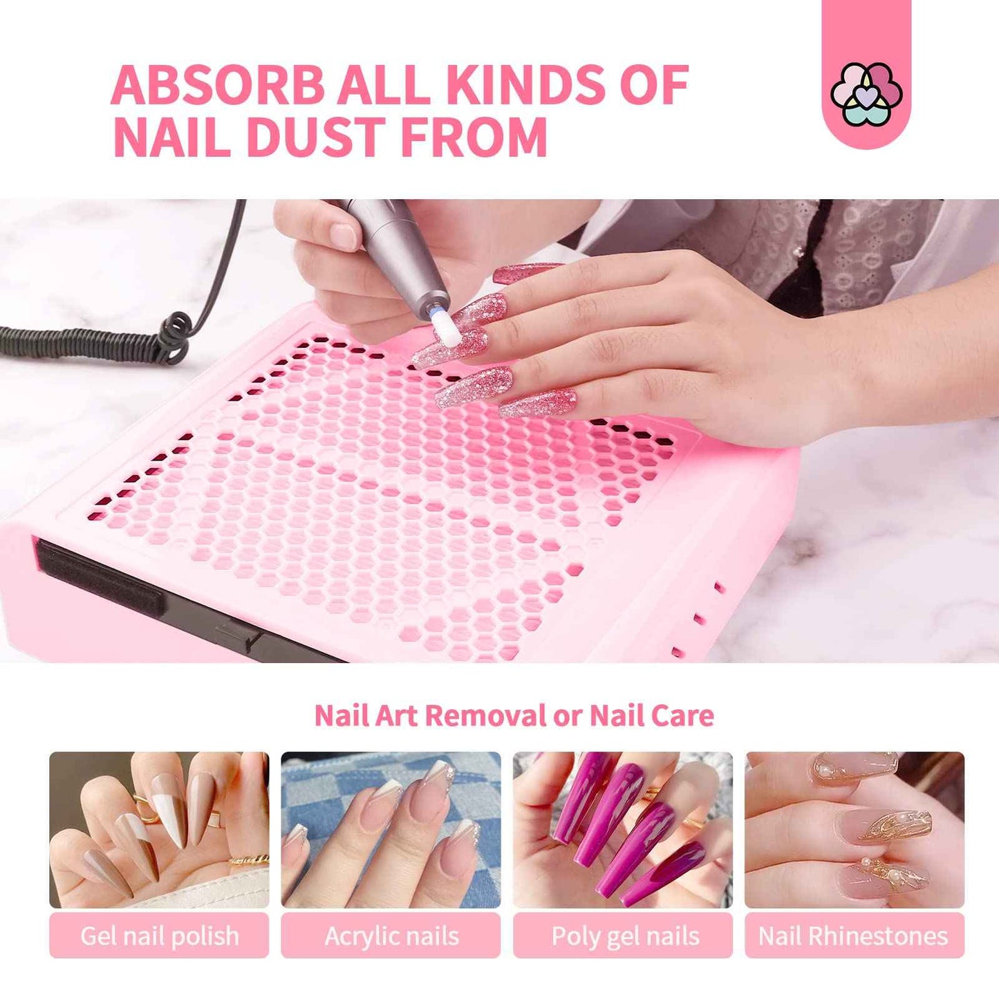 SAVILAND 80W Nail Dust Collector: New Pro - Superior Vacuum Machine Ultimate Upgrade Dust Collector Nail Tech Enhanced Quiet & Clean Efficiency Nail Salon or Home DIY Manicure Beginners Friendly