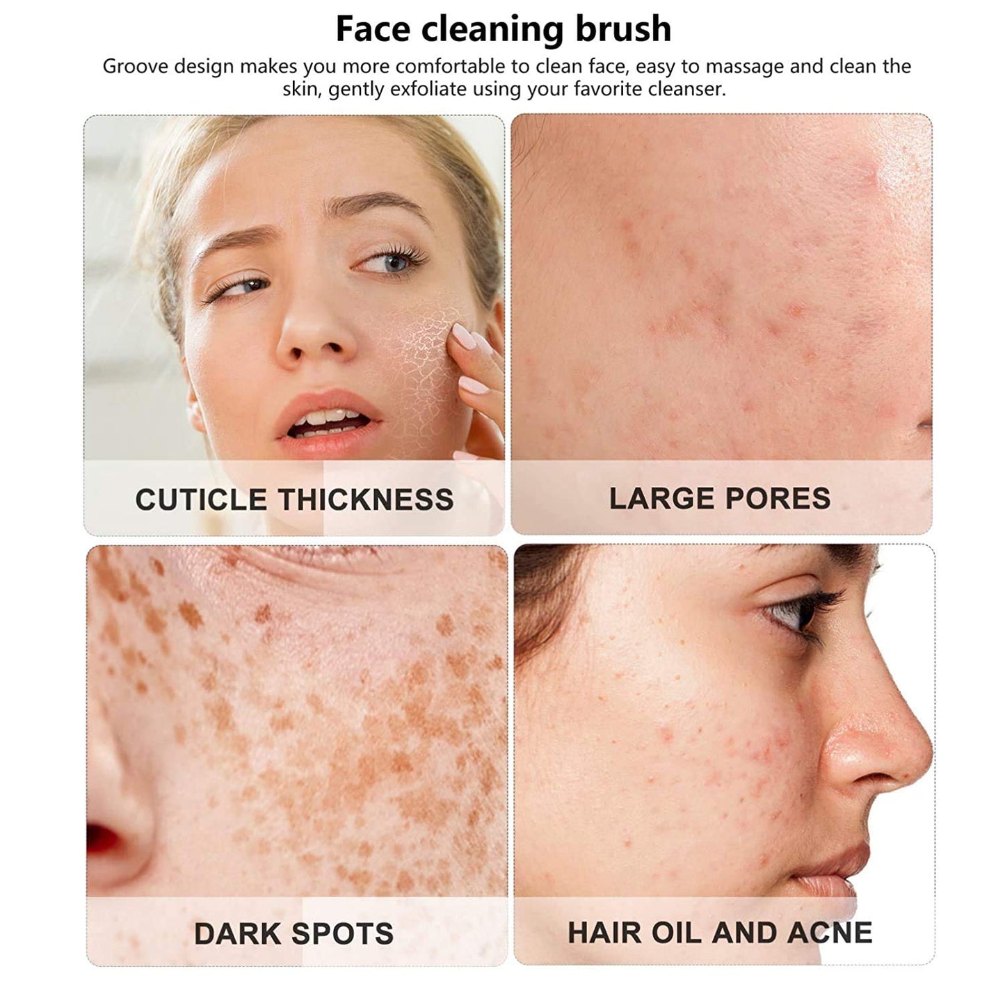 INKERLEE Silicone Face Scrubber Exfoliator Brush, Manual Facial Cleansing Exfoliating Brush, Gentle Face Scrub Wash Brush for Women and Men