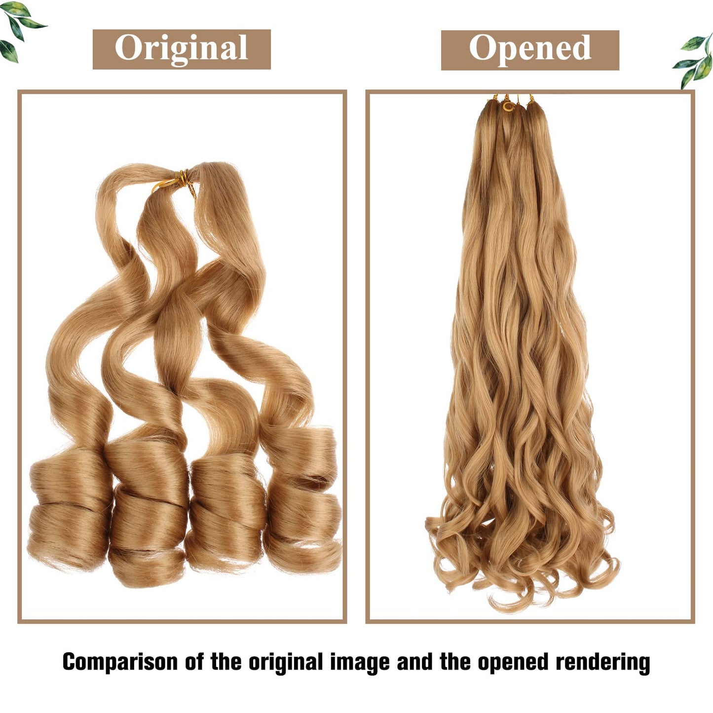 COOKOO 18 Inch Pre Stretched Bouncy Braiding Hair 9PCS Premium Honey Golden French Curl Braids Hair 65g/pack Loose Wave Spiral Curl Braids with Curly Ends for Black Women 27#