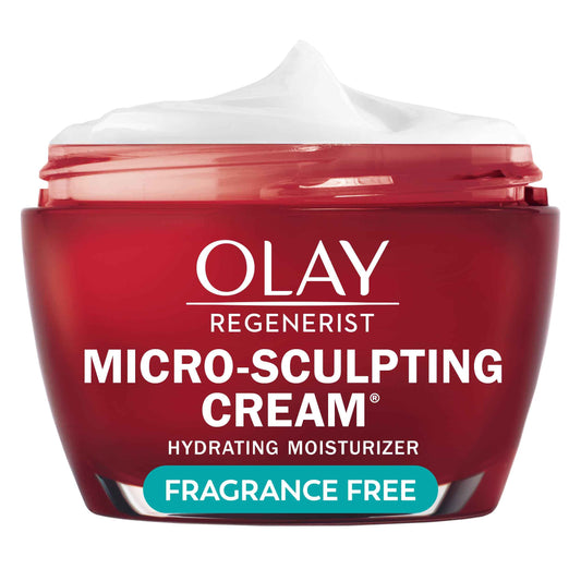 Olay Face Moisturizer, Regenerist Micro-Sculpting Cream for Women, Fragrance-Free - Hydrating, Anti-Aging, Anti-Wrinkle, Firming Skin Care - Hyaluronic Acid, Niacinamide, Amino Peptides, 1.7 Oz