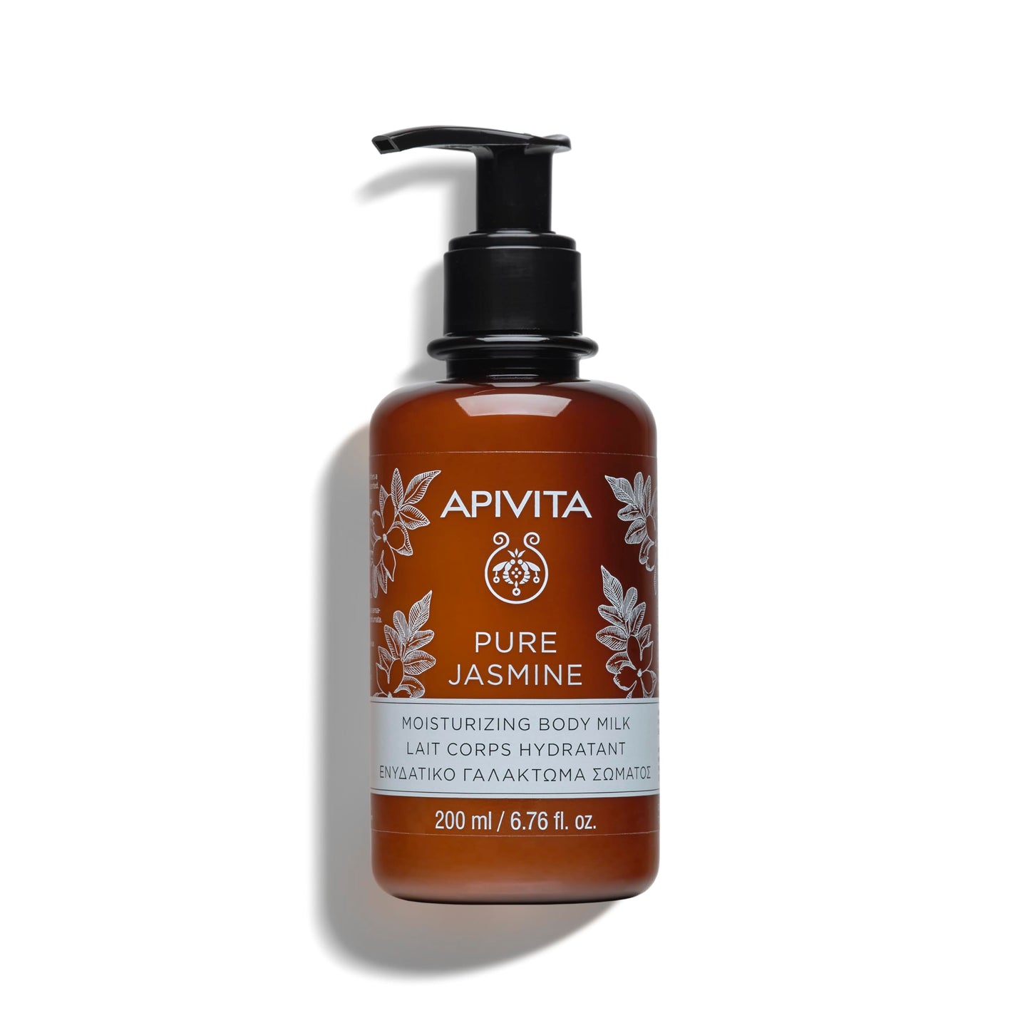 Apivita Pure Jasmine Body Milk | Moisturizes & Soothes with Jasmine, Honey & Essential Oils, 200 mL/ 6.67 oz