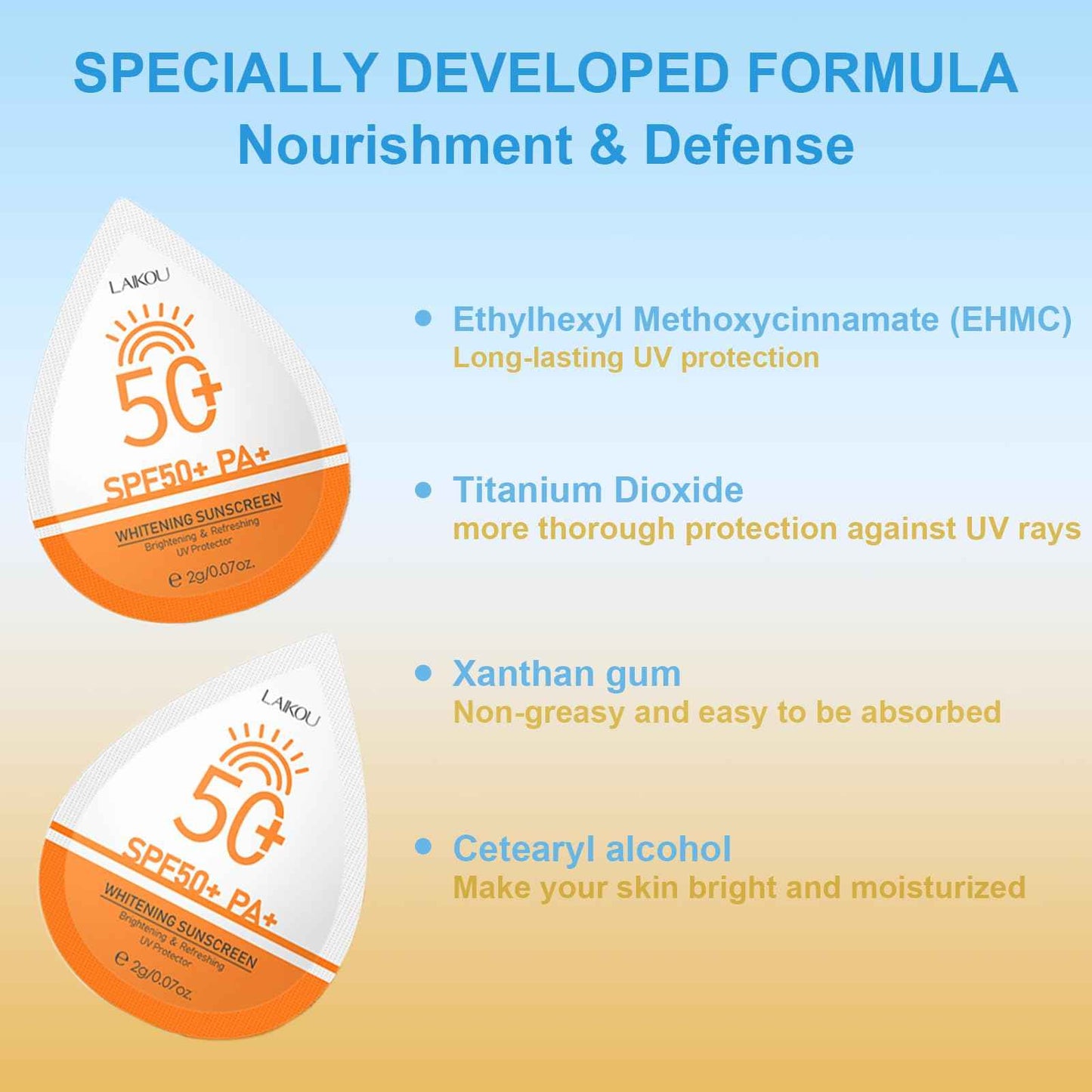 2g*45PCS Travel Size Sunscreen SPF50+ PA+ – Mini Sunscreen for Face & Body, Waterproof, Non-Greasy, Perfect for Thank You Gifts & Mini Travel Items