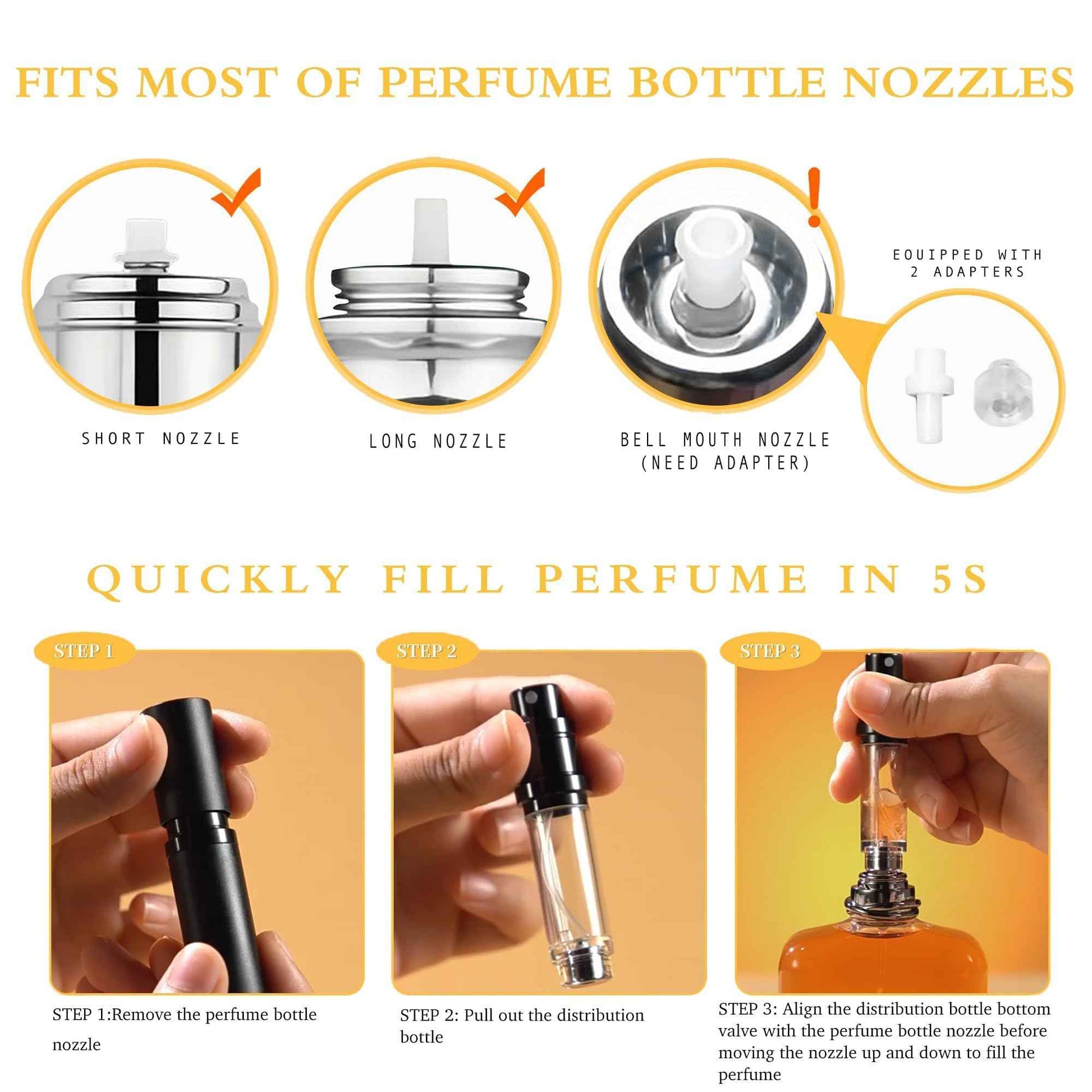 LTBL 2PCS Perfume Travel Refillable Bottle, Bottom-Filling Fragrances Perfume Atomizer, Empty Mini Cologne Dispenser, Portable Sprayer Pocket Size for On the Go 5ml (Black & Dark Blue)