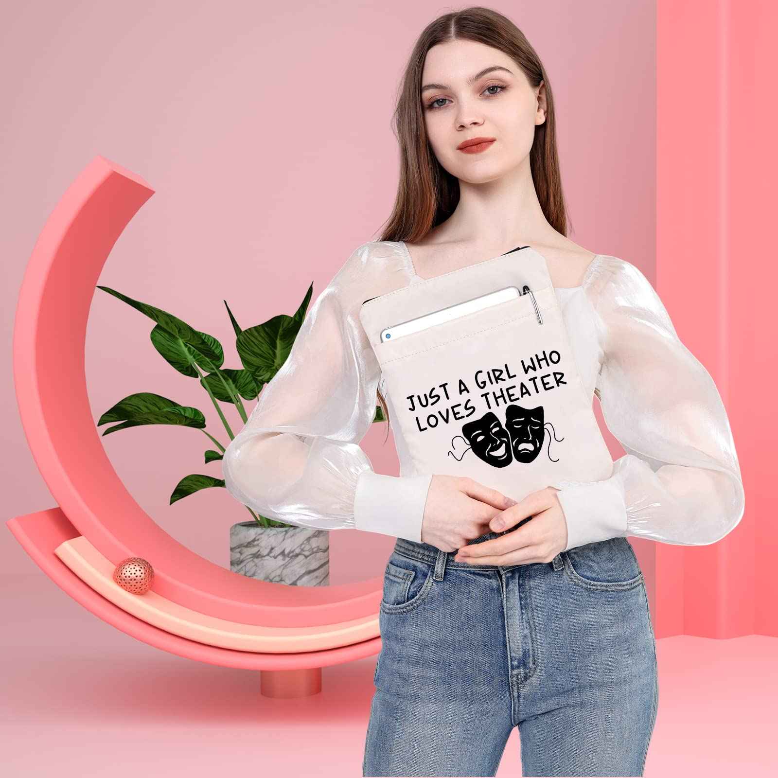 MEIKIUP Theater Actor Makeup Bag Drama Theater Lover Gift Drama Teacher Gift Who Loves Theater Travel Zipper Bag (Loves Theater BS)