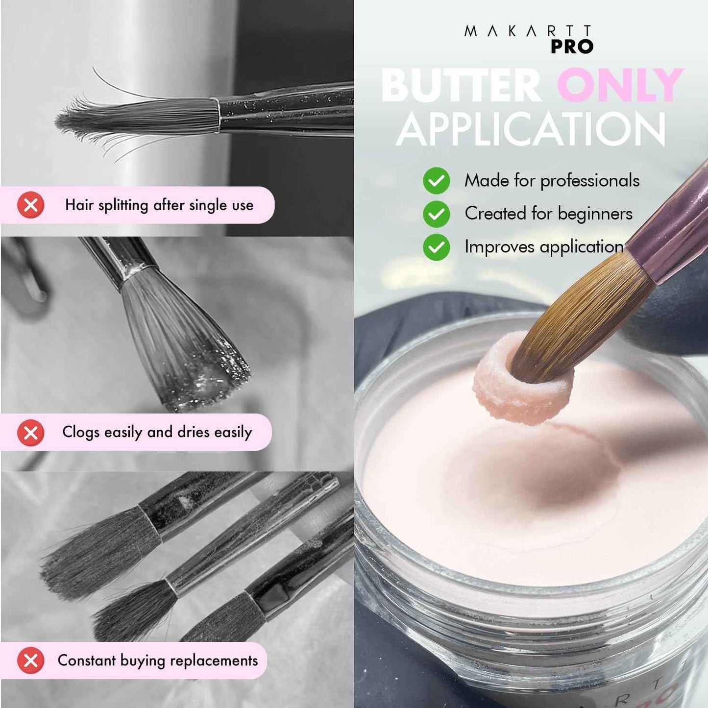 MakarttPro Premium Pure 100% Kolinsky Acrylic Nail Brush with Monomer and Acetone Resistant Handle, Pure Kolinsky Hair & Anti-Clogging Properties - Durable, Professional Quality, Size #12