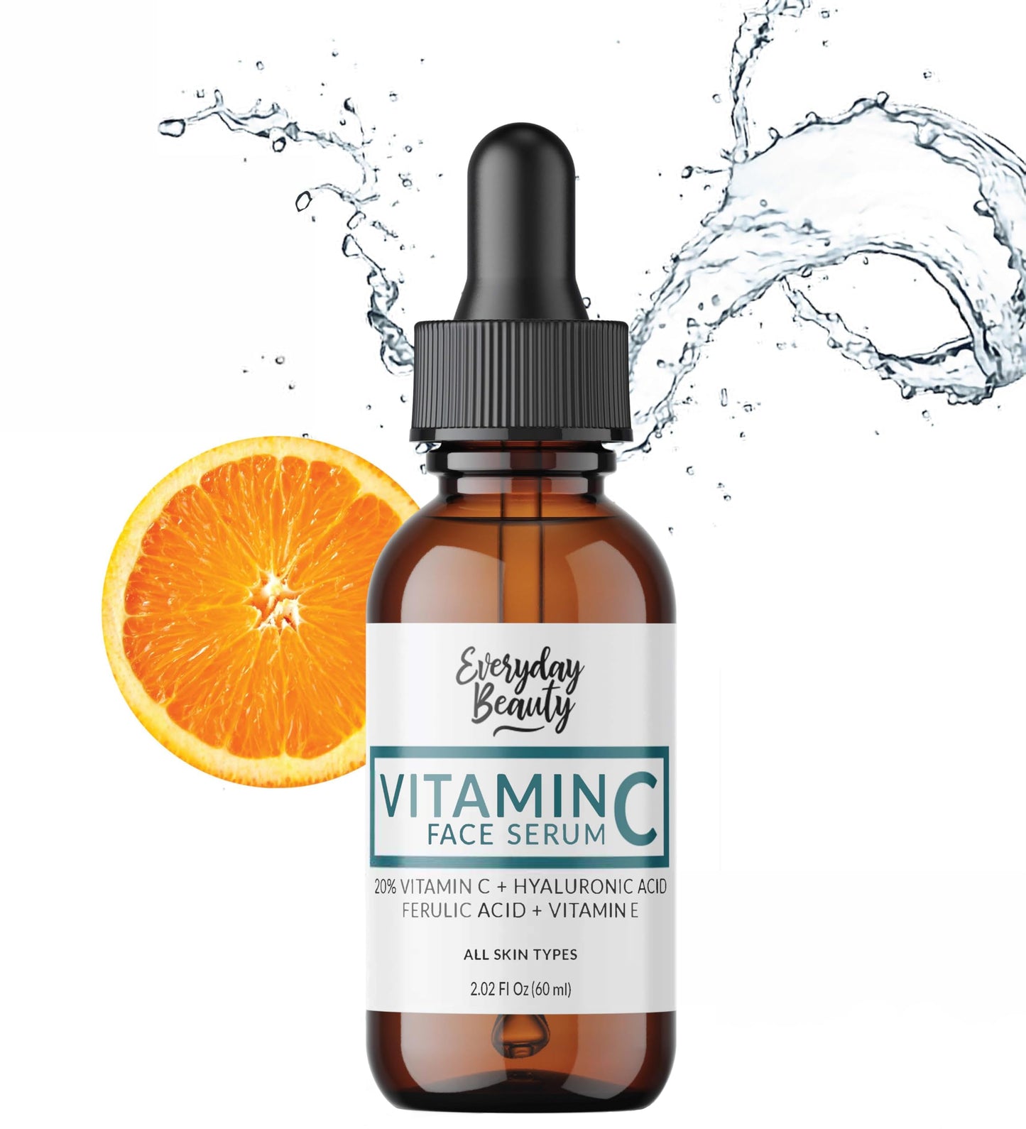 Vitamin C Serum For Face - Anti-Aging Skin Brightening Serum With 20% Vitamin C, Hyaluronic Acid, Vitamin E & Ferulic Acid - 2.02 Fl Oz