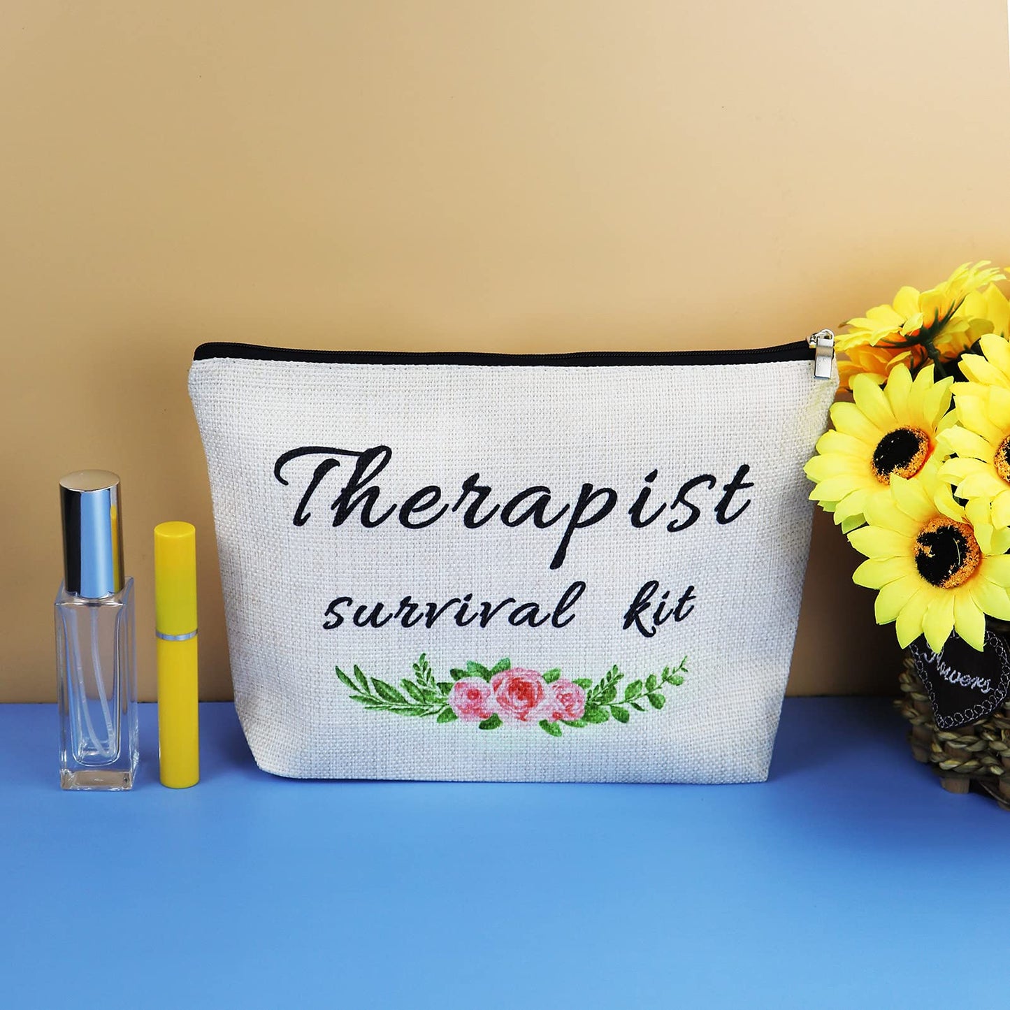 Therapist Gift Makeup Bag Psychology Gift Therapist Appreciation Gift Cosmetic Travel Bag Gift Birthday Graduation Gift for Psychiatrist Therapist School Counselor Mental Health Therapist Makeup Pouch