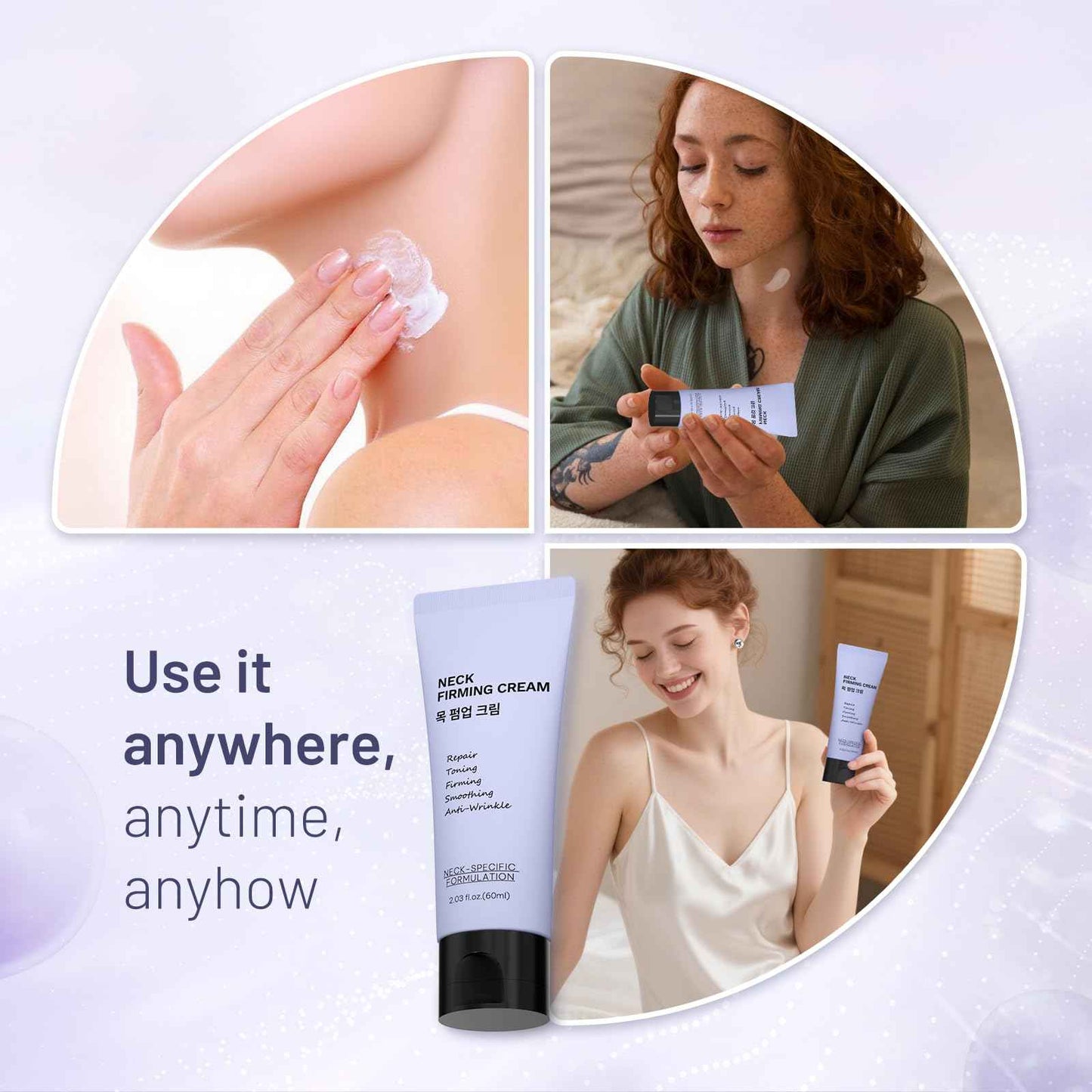 ZZILME Premium Neck Firming Cream – Lifting & Tightening Treatment for Décolleté and Chest, Anti-Aging Neck Cream Reduces Fine Lines and Sagging, Gift for Women & Men, 2.03 Fl Oz