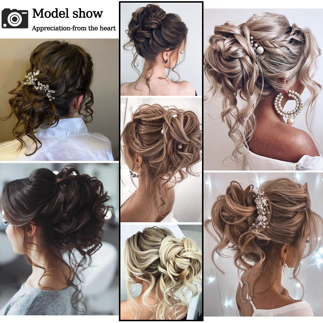 Mitrygreen Messy Bun Hair Piece Tousled Updo Extension Elastic Rubber Band Hair Extension Piece for Women Girls Ginger Brown Mix Bleach Blonde