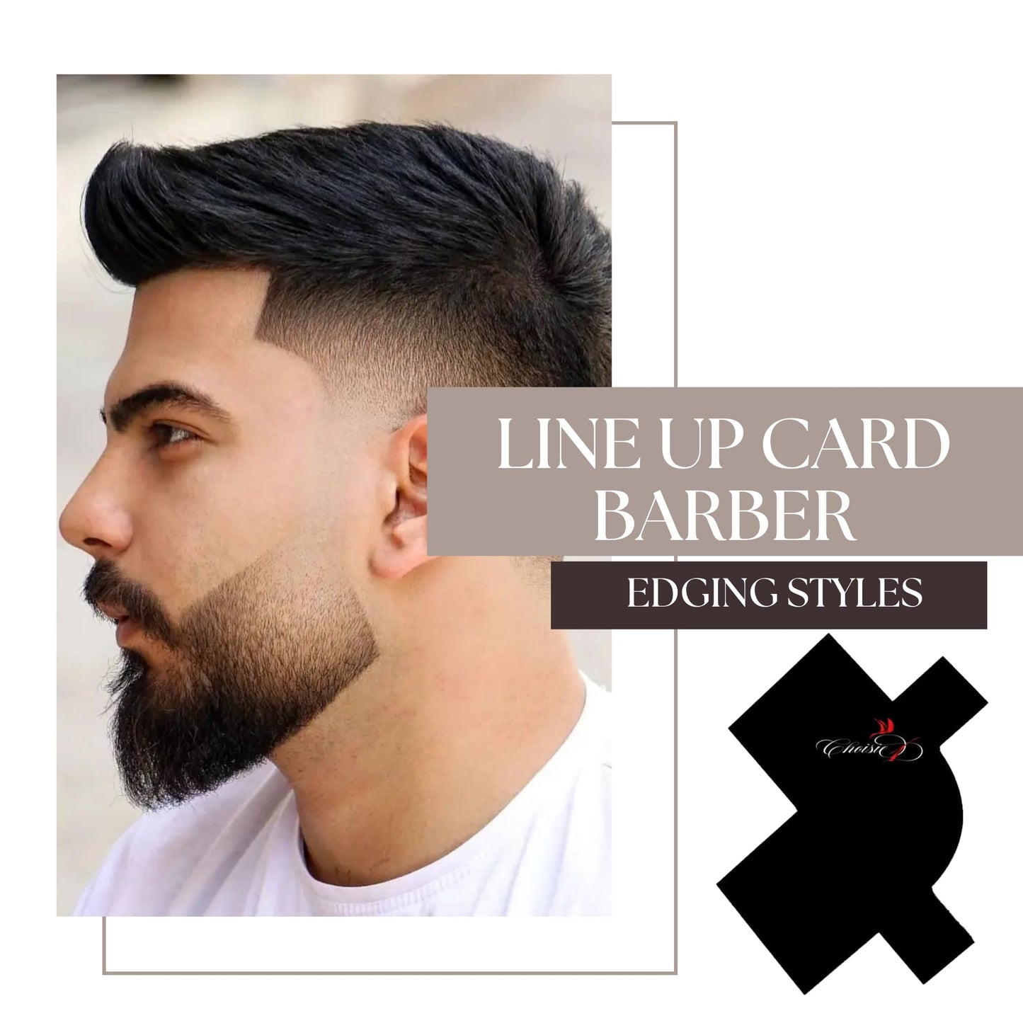 CHOISIE1 Line Me Up Barber Fill In Design Card (Pair)