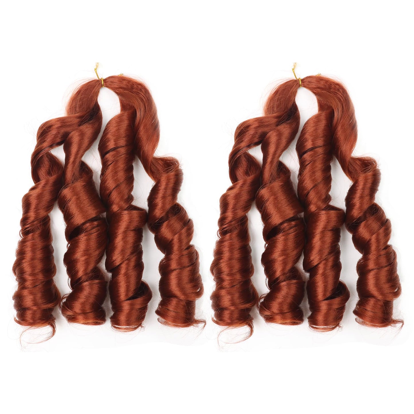 20 Inch French Curl Braiding Hair 2 Packs French Curls Braiding Hair Ginger Curly Braiding Hair for Box Braids with Curly Ends French Braid in Hair Extensions (20 Inch,350,2Pc)