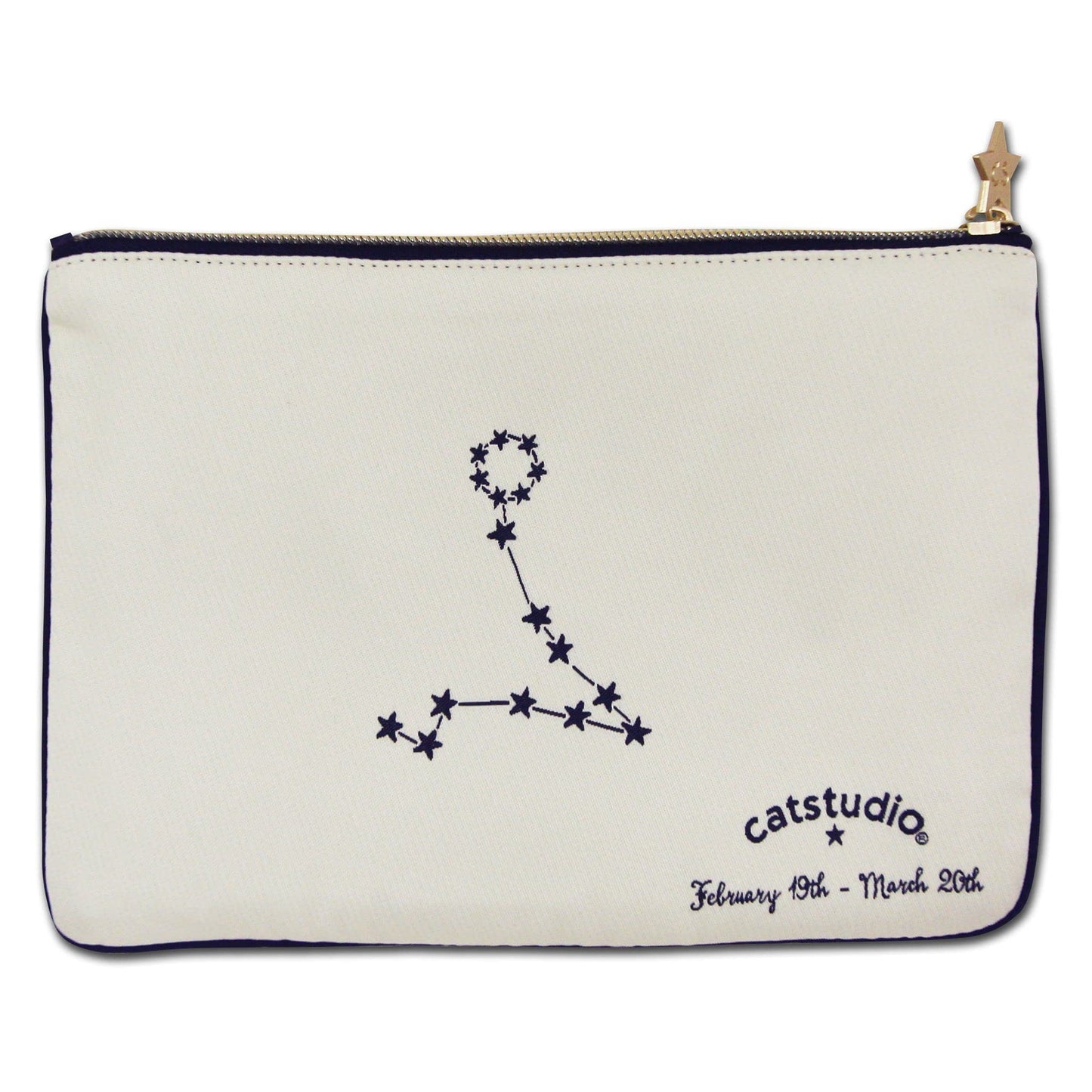 Catstudio Astrology Zipper Pouch, Pisces Zodiac Sign, Celebrate February & March Birthdays with Travel Toiletry Bag, Ideal Gift for Pisces, Makeup Bag, Dog Treat Pouch, or Travel Purse Pouch