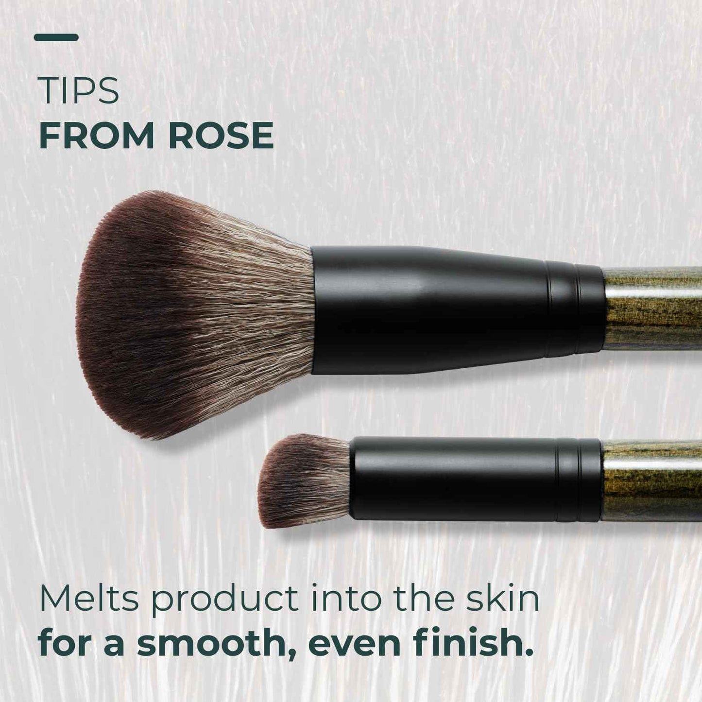 Rose and Ben Beauty D2 Concealer & Complexion Brush | Dual-Ended Design for Seamless Blending | Buffing & Setting for Cream, Liquid, and Powder Makeup | Cruelty-Free Fibers