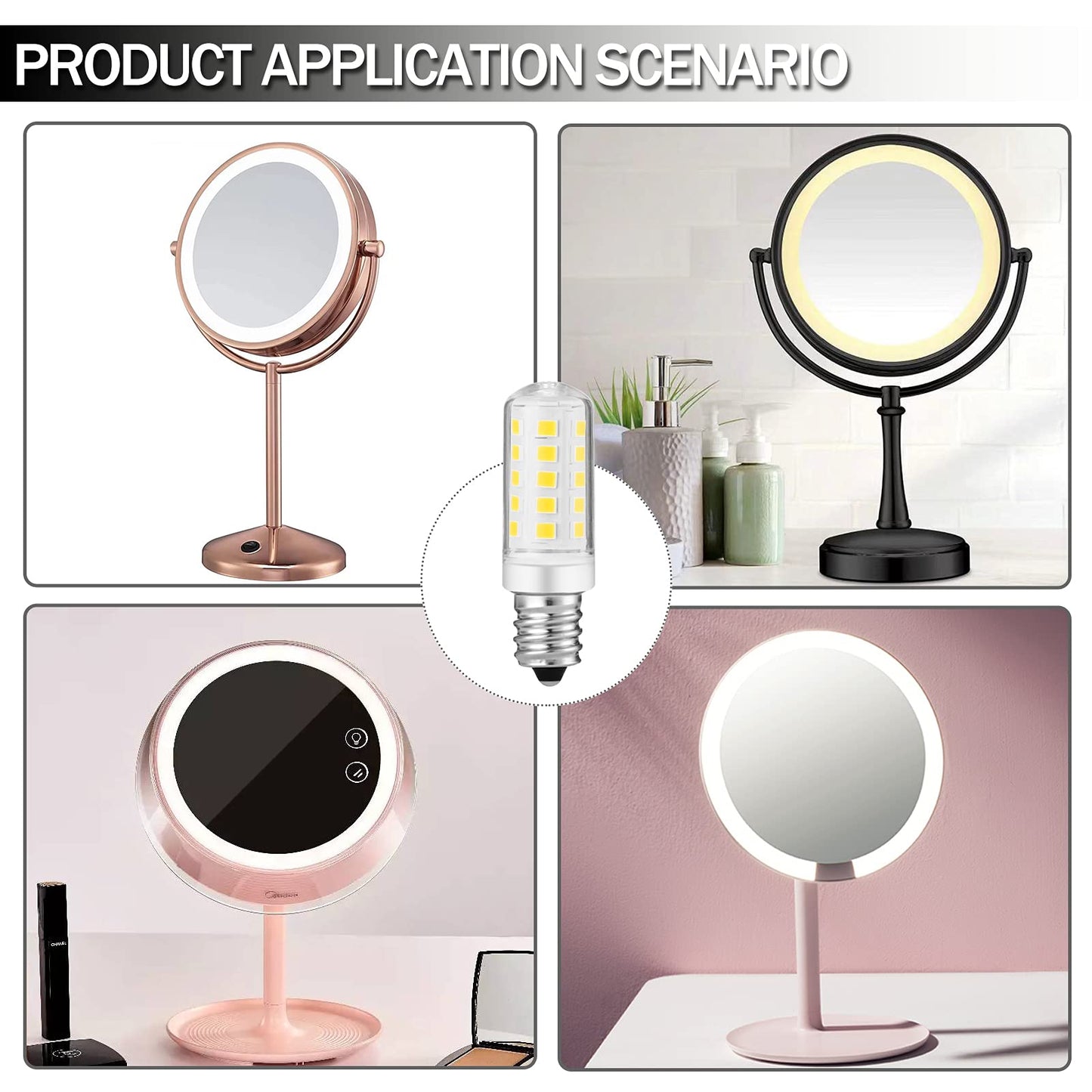 X-Molin Double-Side Illuminated Magnification Mirror Lighted Mirror Replacement Bulb/for Cosmetic Vanity Makeup Mirror or Double Sided Lighted Magnification,Warm White 3K