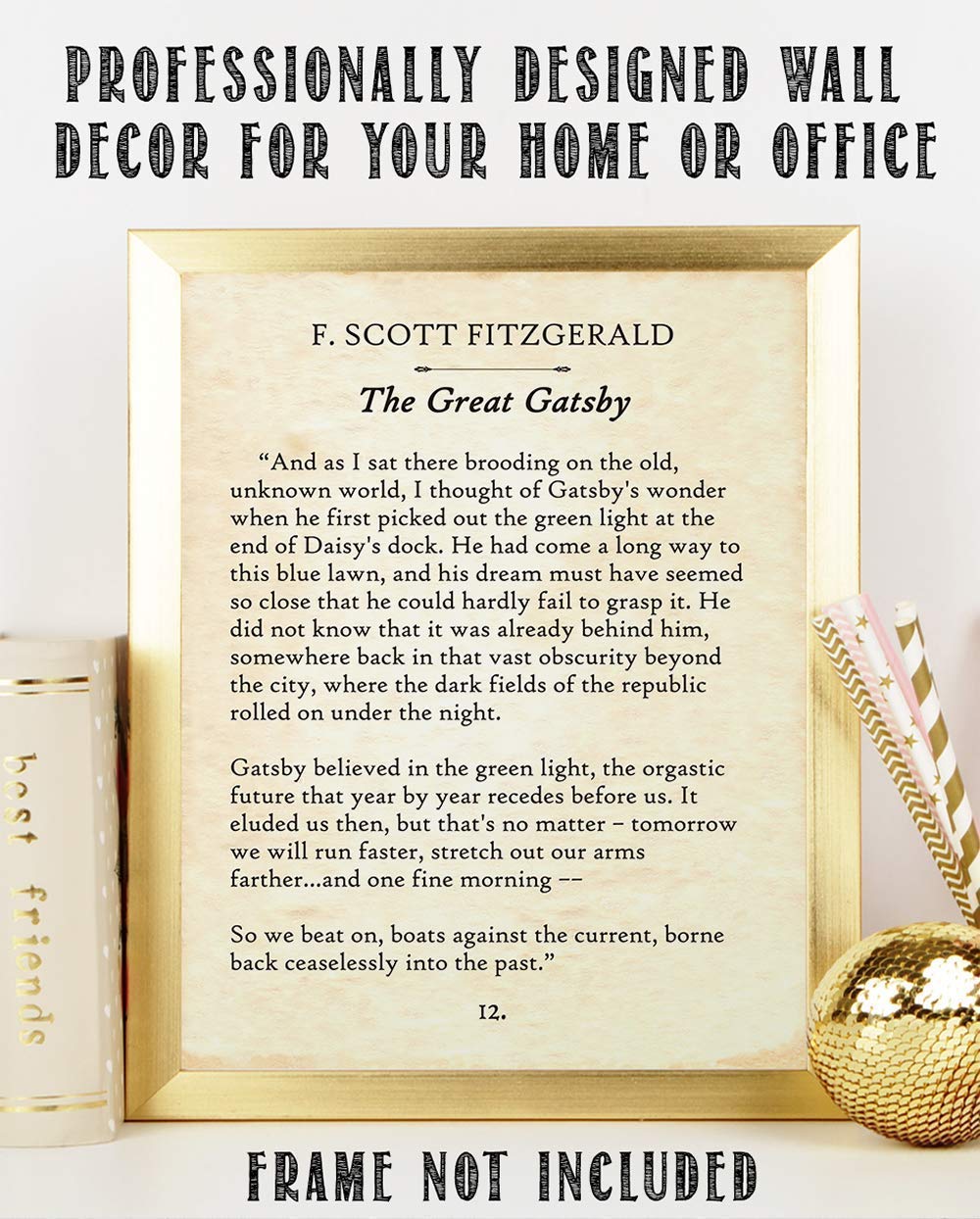 F. Scott Fitzgerald - The Great Gatsby - 11x14 Unframed Typography Book Page Print - Great Gift for Twentieth-Century Literature Fans Under $15?