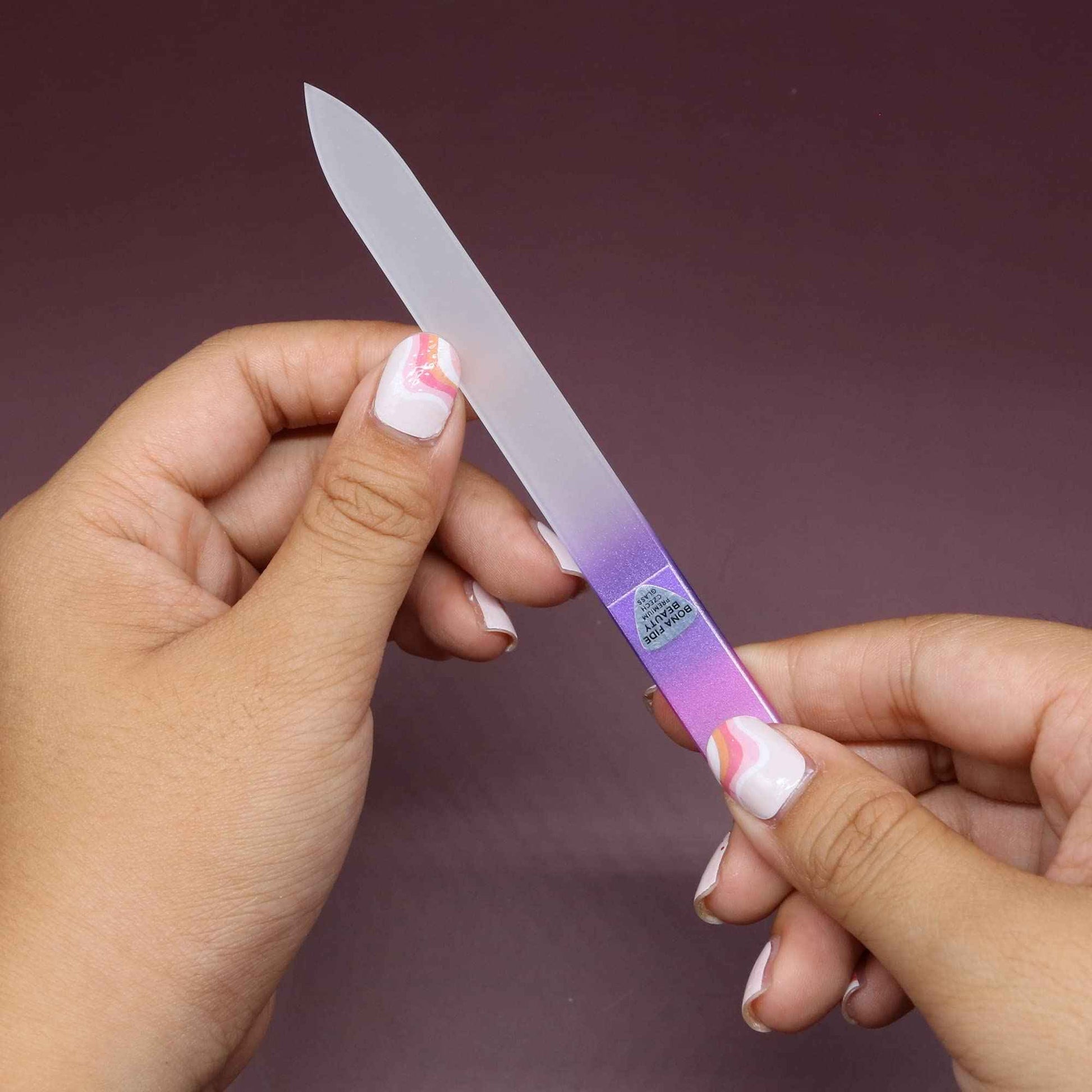 Bona Fide Beauty Czech Glass Nail Files Set - 10-Piece Crystal Nail Files Set in Sleeves, Bulk Nail Files from The EU (Multicolor)