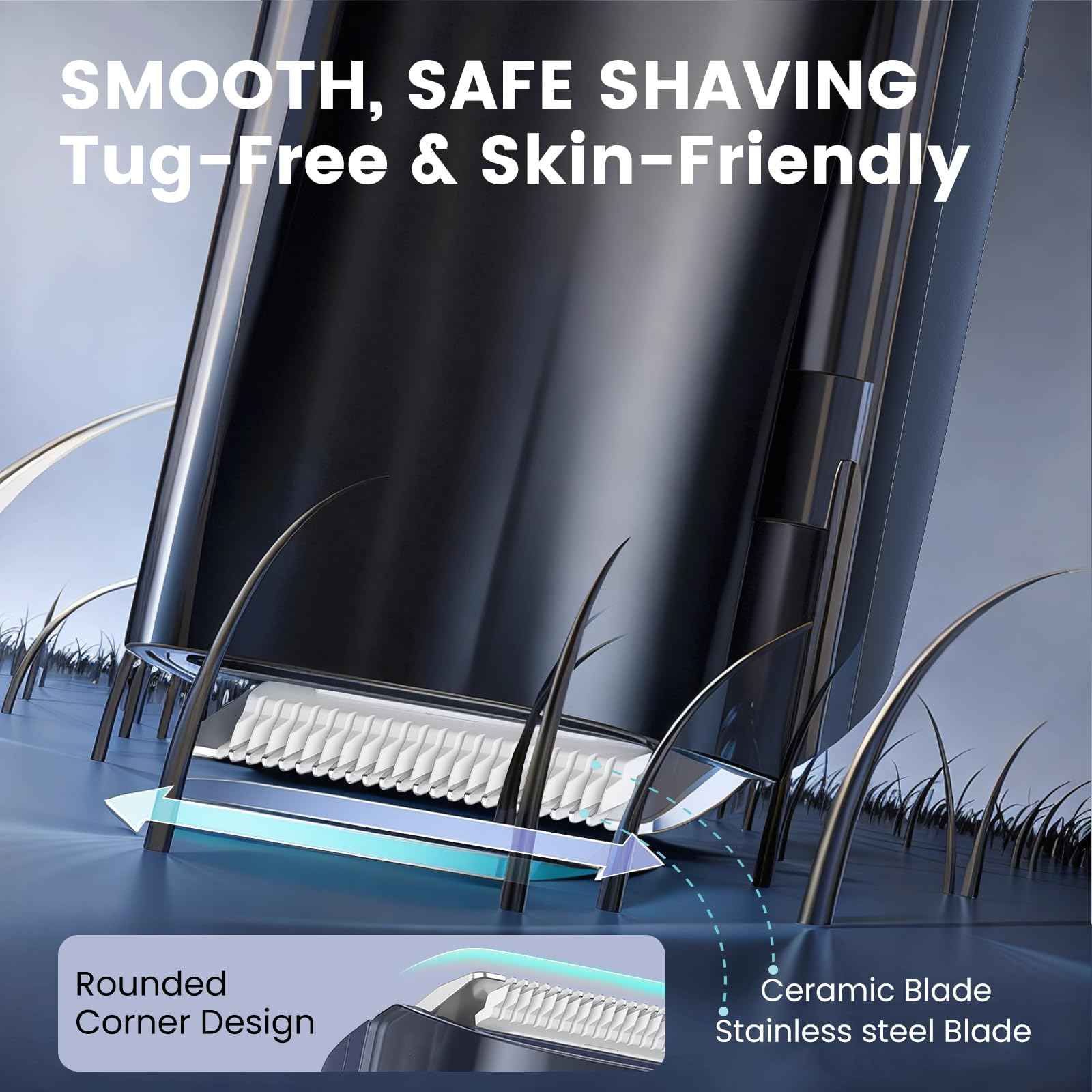 ENSSU Beard Trimmer for Men - Vacuum Mustache Trimmer with Adjustable 20 Length Setting for Less Mess,IPX7 Waterproof Rechargeable Electric Mens Beard Trimmer for Precision Facial Hair, Sideburns