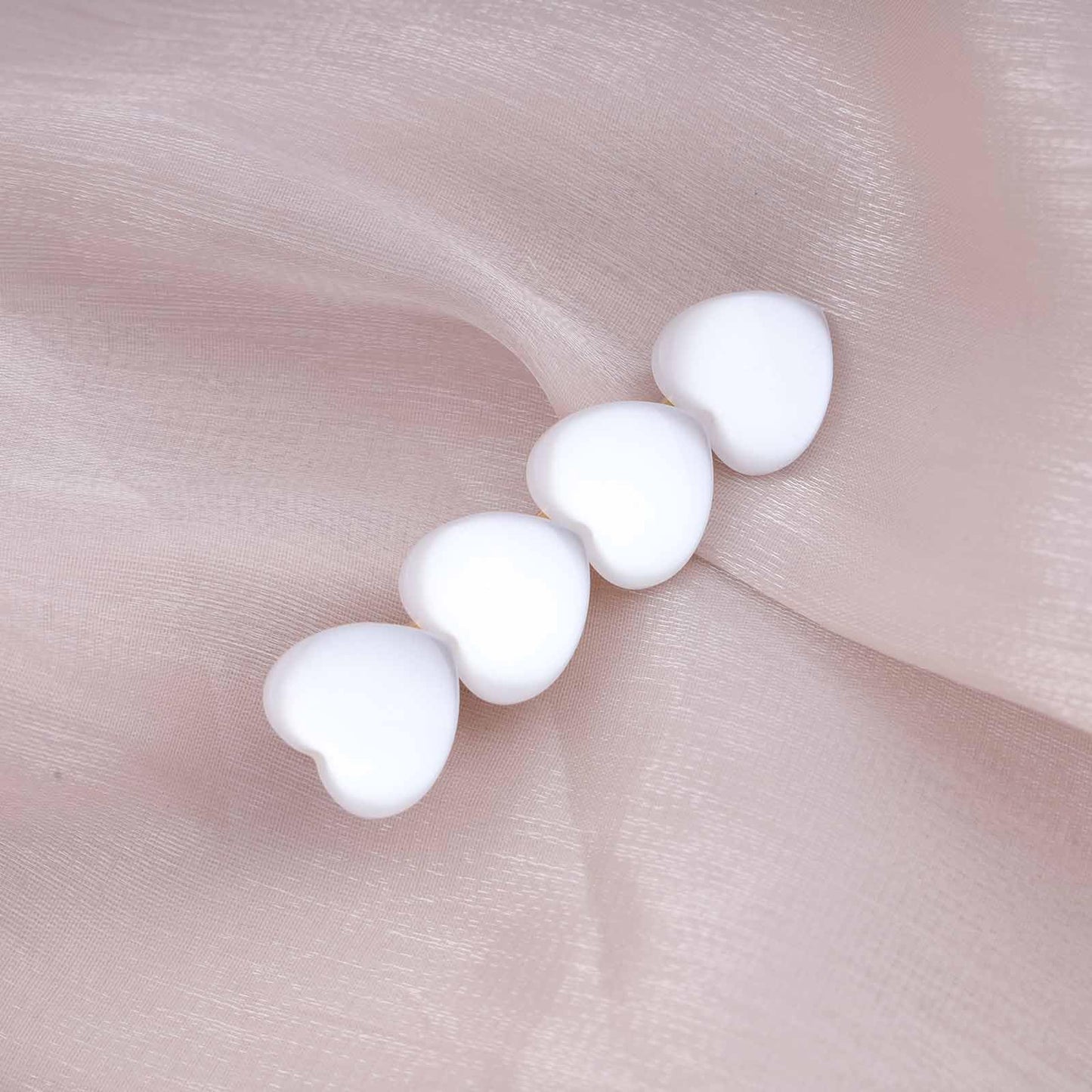 Iaceble Rhinestone Heart Hair Clip Cat Eye Stone Hair Barrette Opal Hair Clip Pins Heart Side Clip Head Clip White Pearl Shell Hairpins Decorative Hair Accessories(White Heart)