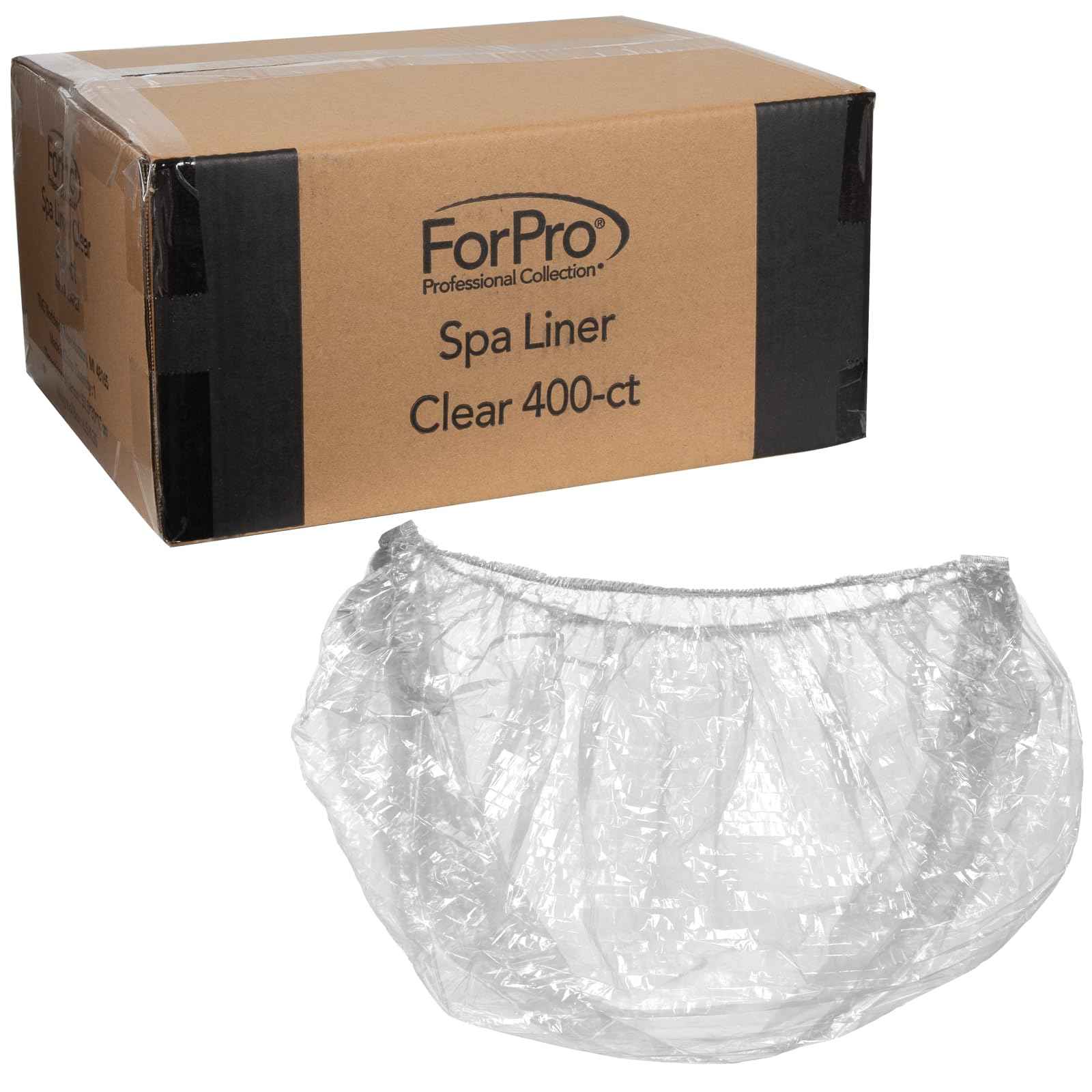 ForPro Professional Collection Spa Liners, Fit All Pedicure Spas, Disposable Liners, Clear, 400-Count