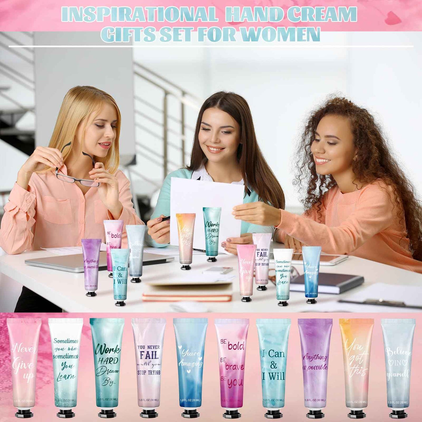 30 Pack Christmas Employee Appreciation Team Gift Bulk Travel Size Hand Cream Inspirational Natural Fragrance Hand Lotion Xmas Winter Thank You Gift for Women Teacher Nurse Coworker Staff Baby Shower