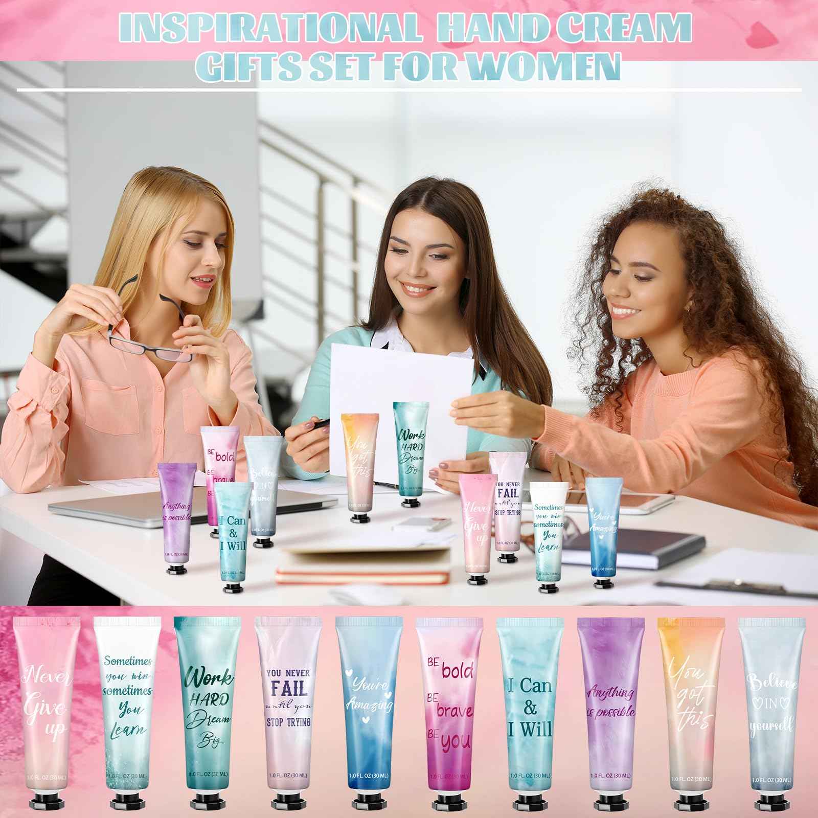 30 Pack Christmas Employee Appreciation Team Gift Bulk Travel Size Hand Cream Inspirational Natural Fragrance Hand Lotion Xmas Winter Thank You Gift for Women Teacher Nurse Coworker Staff Baby Shower