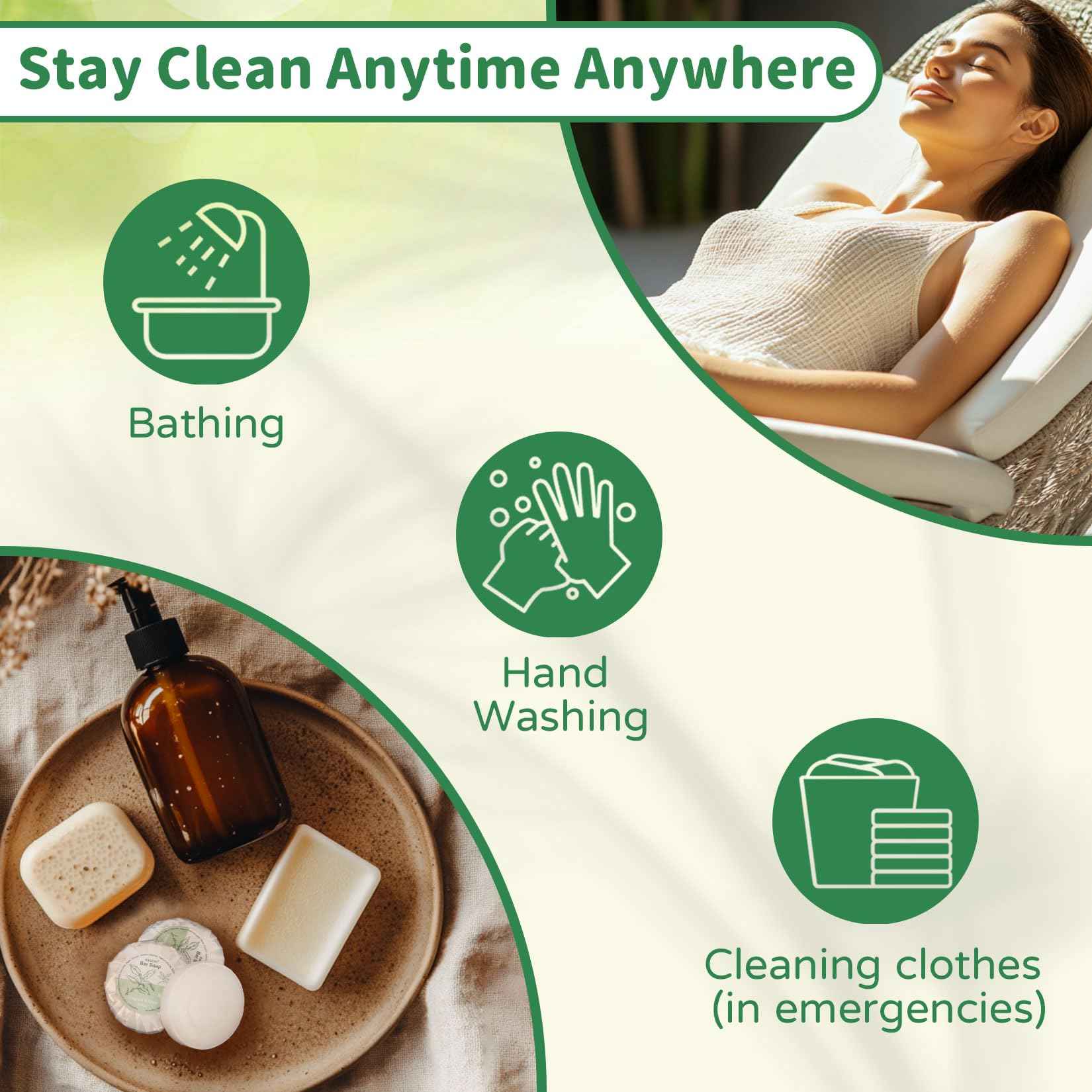 RAQEHO 120 Mini Bar Soap Bulk - Travel Soap Individually Wrapped Body Bath Gentle Soap Bars Men Women Travel Size Toiletries for Homeless Hotel Essentials for Guest Bathroom Airbnb（Green Tea）