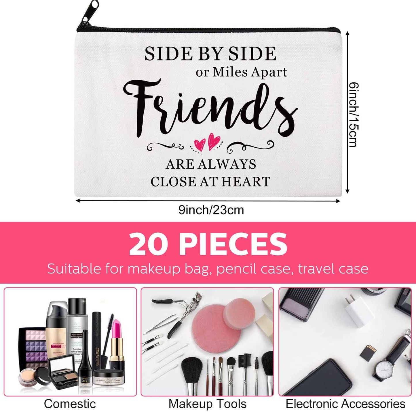 Saintrygo 20 Pieces Return Gifts for Women Makeup Bag Cosmetic Bags for Women Party Favors Friends Gifts