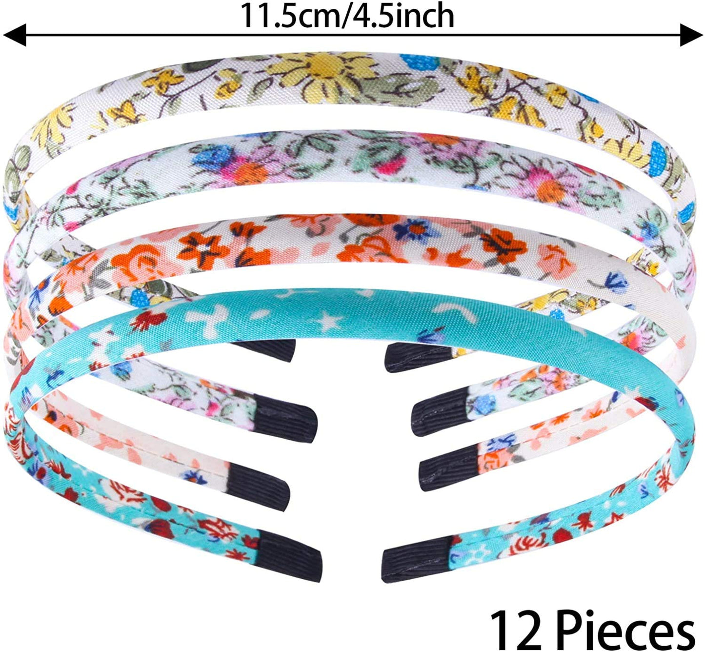 Candygirl DIY Satin Girls headbands Floral Hairbands Fall Head Bands for Women Girls Value Pack (floral)