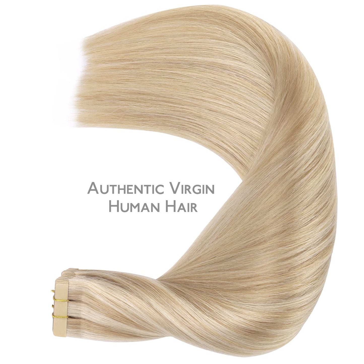 WENNALIFE Tape in Hair Extensions Human Hair, 20pcs 50g 16 inch Dirty Blonde Highlighted Bleach Blonde Remy Hair Extensions Straight Human Hair Tape in Extensions Skin Weft Tape Extensions Human Hair