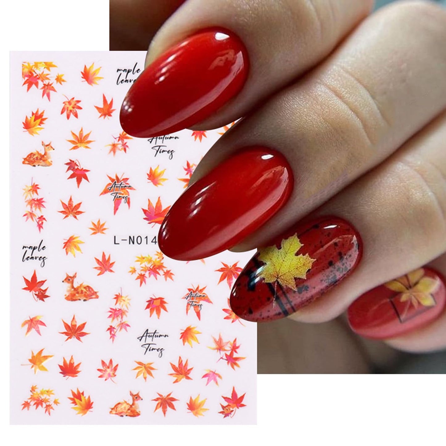 Fall Nail Stickers 3D Autumn Nail Decals Maple Leaves Nail Art Supplies Pine Cone Pumpkin Mushroom Nail Design Self-Adhesive Nail Art Stickers Thanksgiving Nail Accessories for Women Nail Decorations