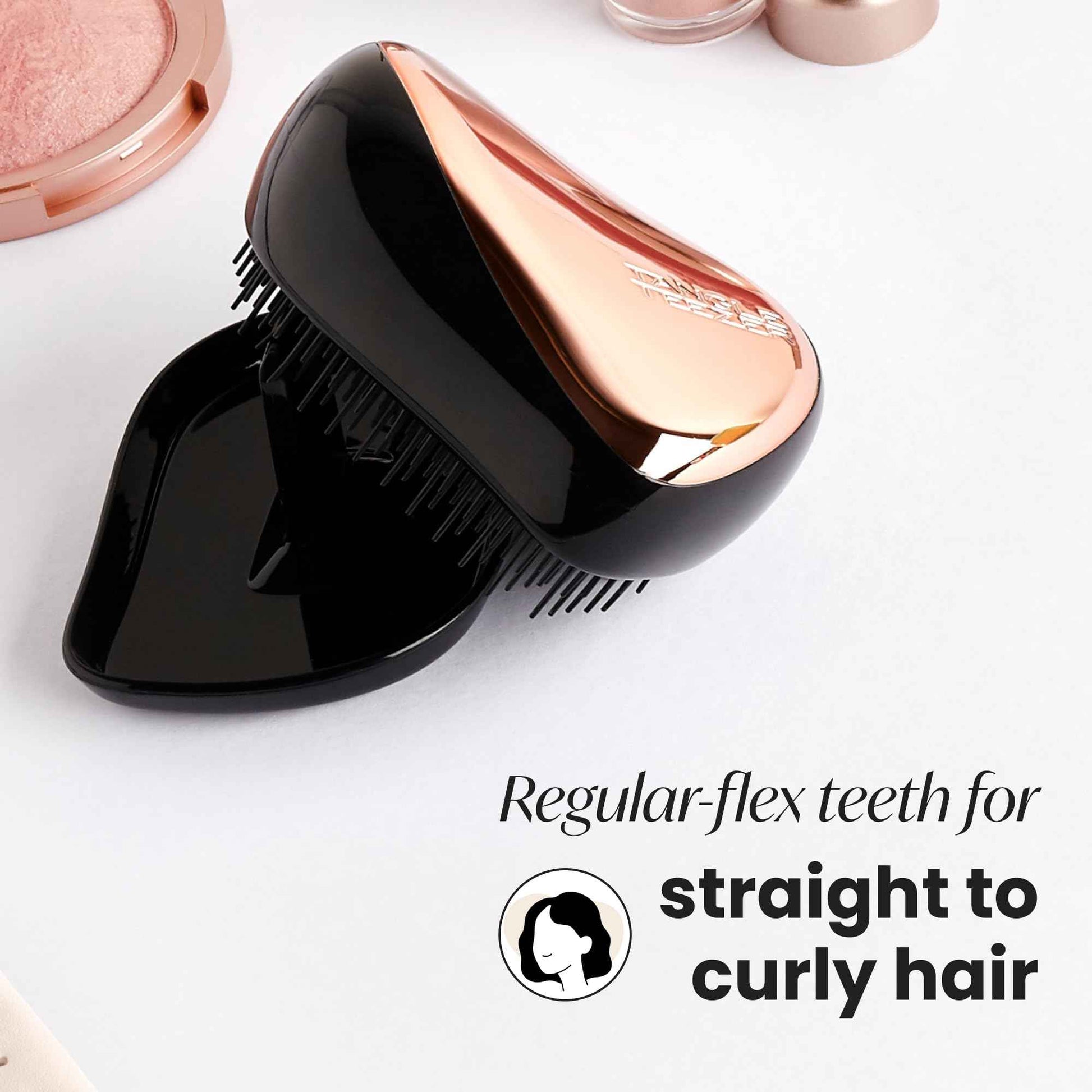 Tangle Teezer Compact styler detangling hairbrush, rose gold black, 1 Gram